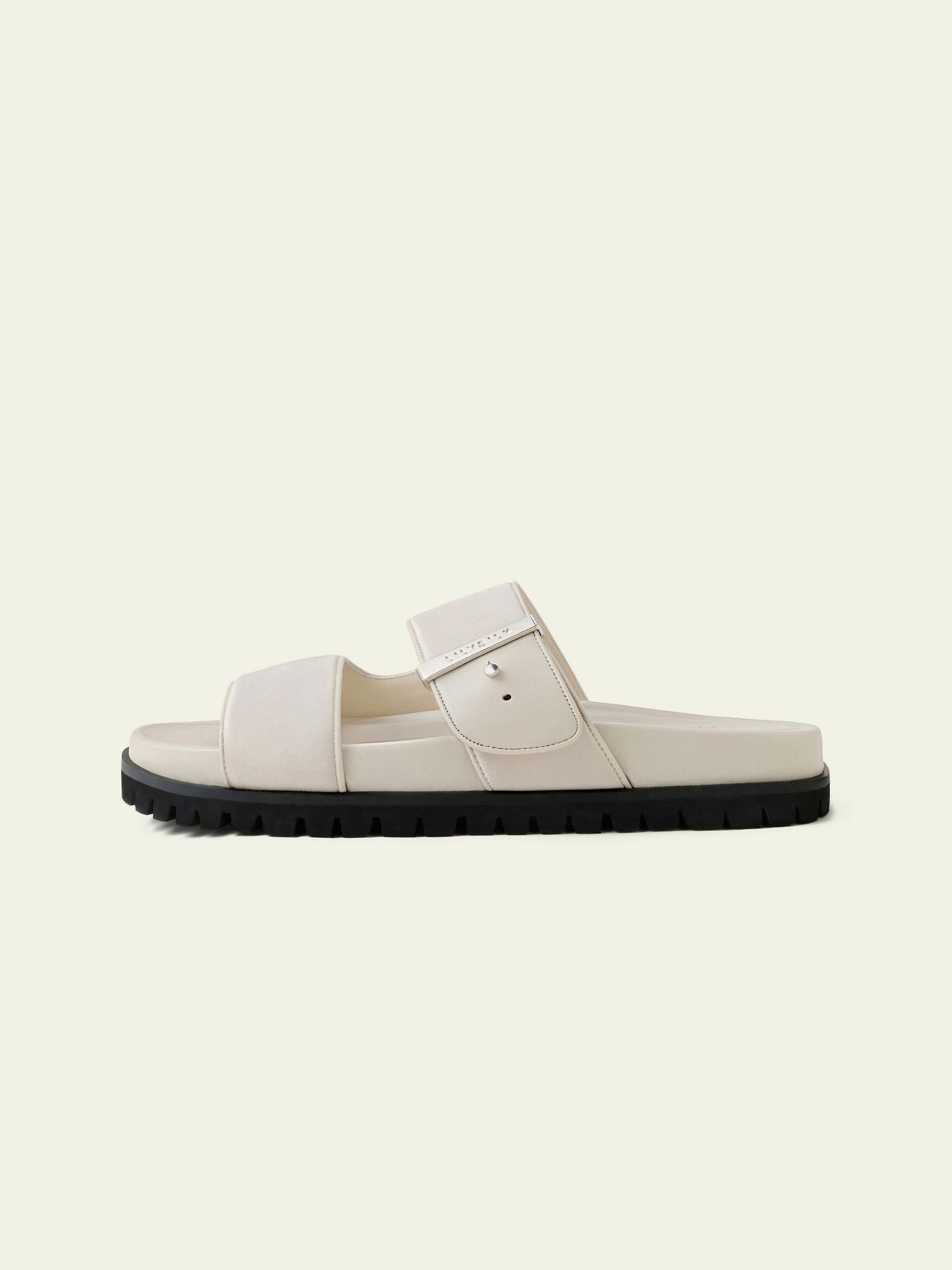 Silk Charmeuse Double-Strap Flat Sandals Product Image