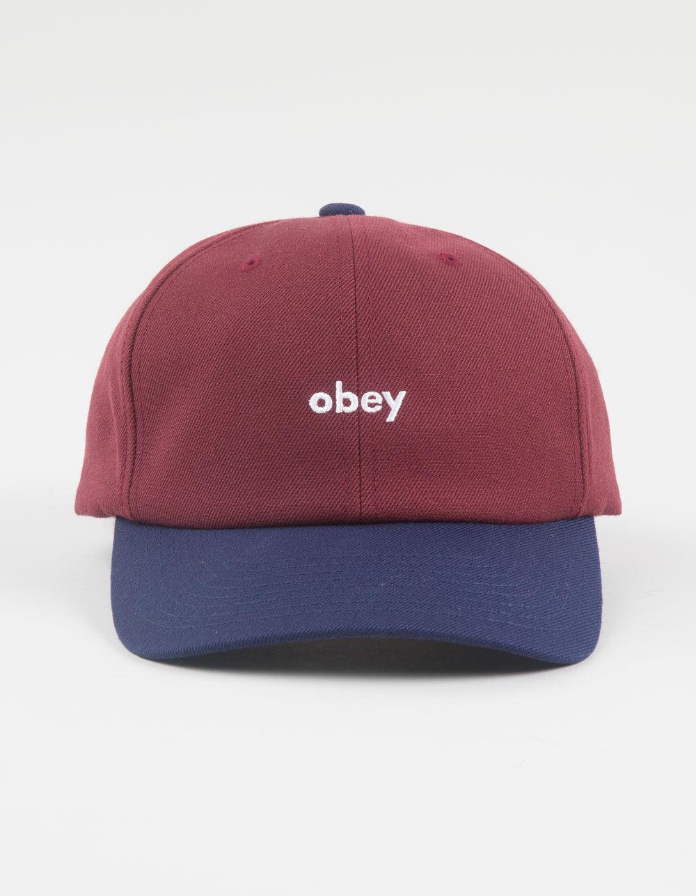 OBEY 2 Tone 6 Panel Snapback Hat - BURGUNDY COMBO Product Image