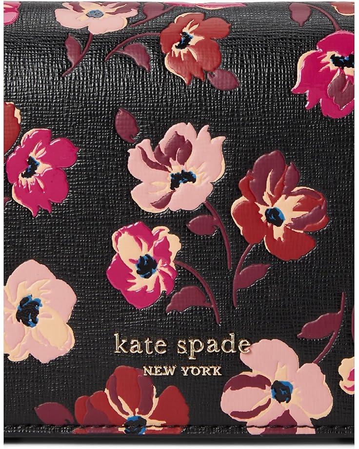 Kate Spade New York Devin Fall Poppies Embossed Saffiano Leather Flap Chain Wallet Product Image