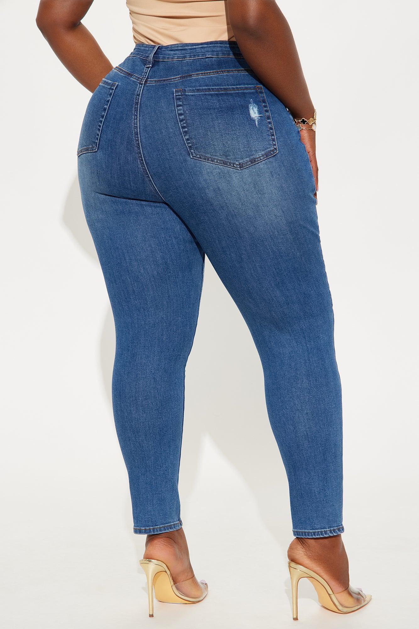 Higher Frequency Stretch Ripped Skinny Jeans - Medium Wash Product Image