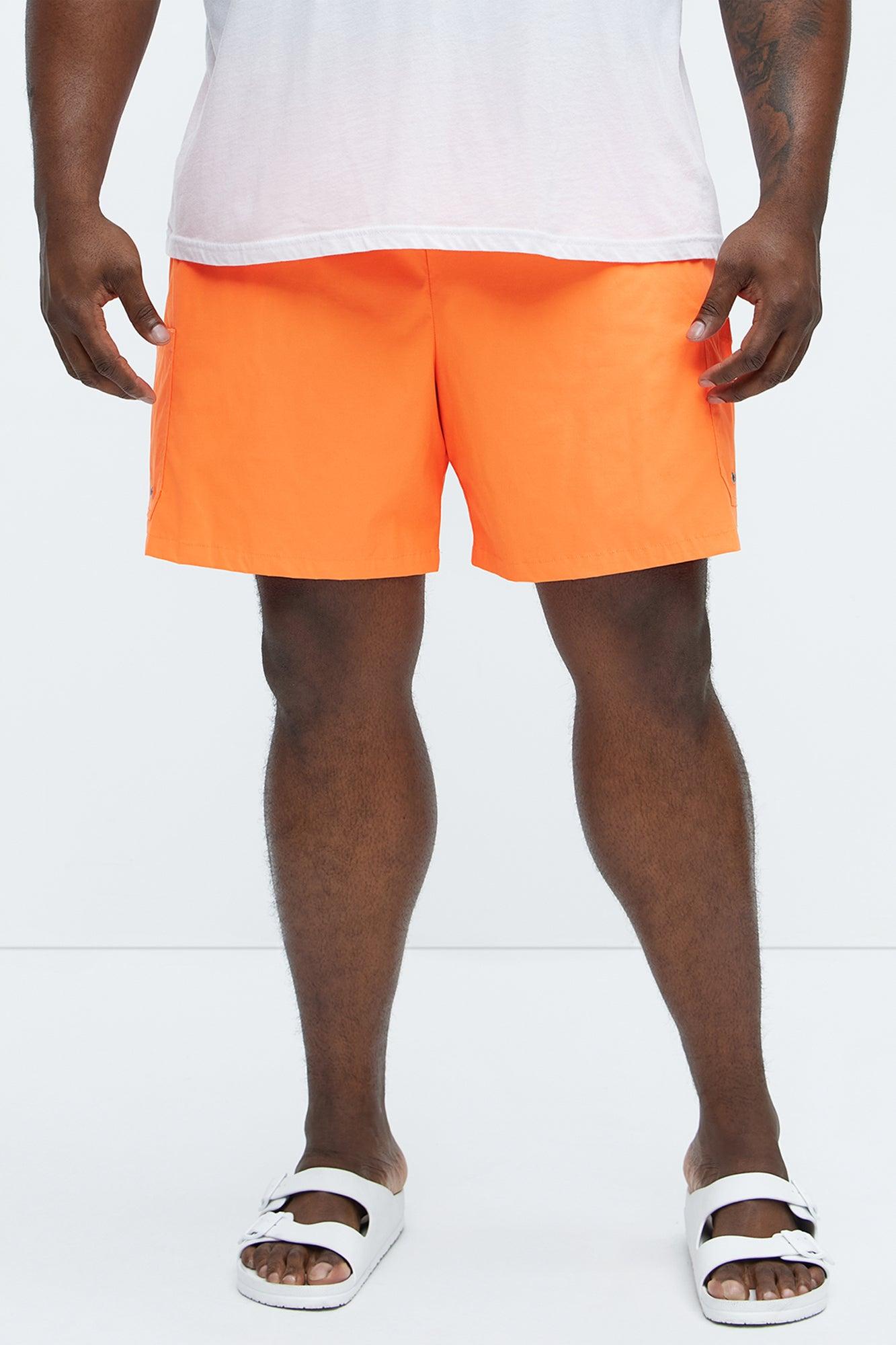 Keeping It Solid Velcro Swim Classic Trunk - Orange Product Image