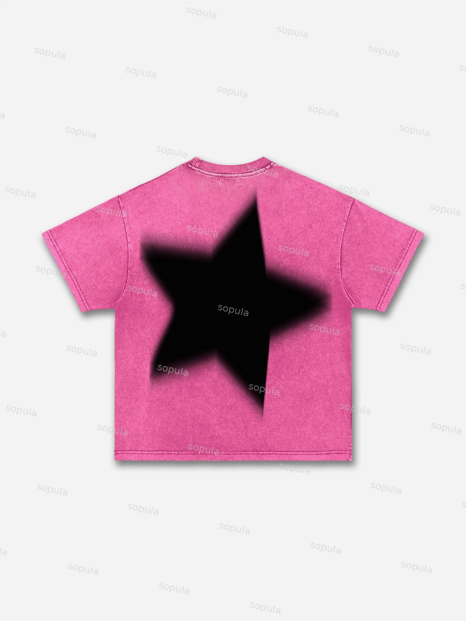 Virtual Shadow Vintage Graphic Cotton T-shirt Product Image