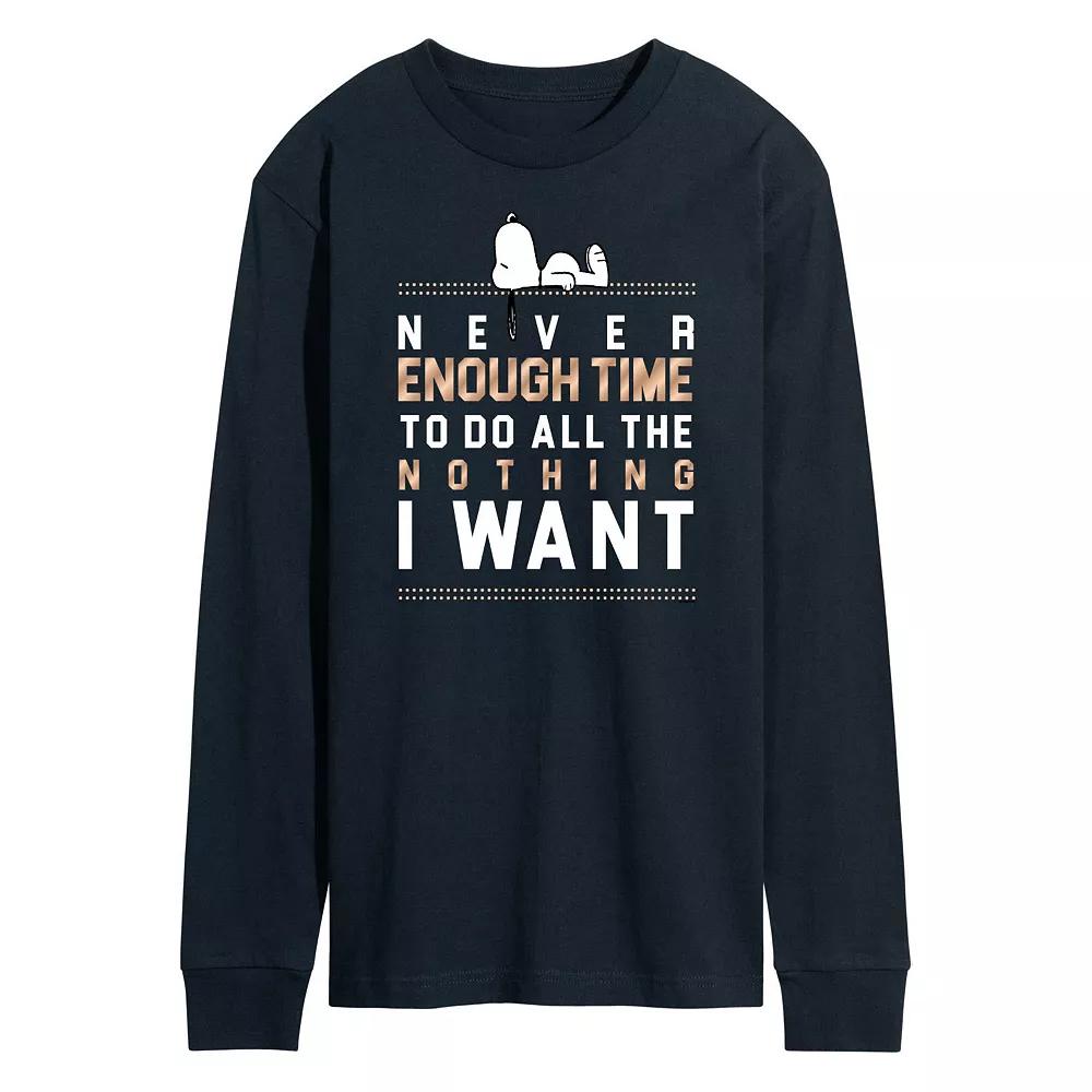 Men's Peanuts Enough Time Long Sleeve Graphic Tee,  Product Image