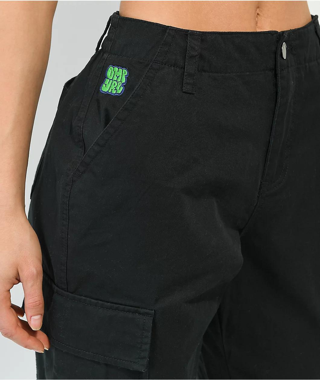 Empyre Emory Elastic Waist Black Cargo Jogger Pants Product Image