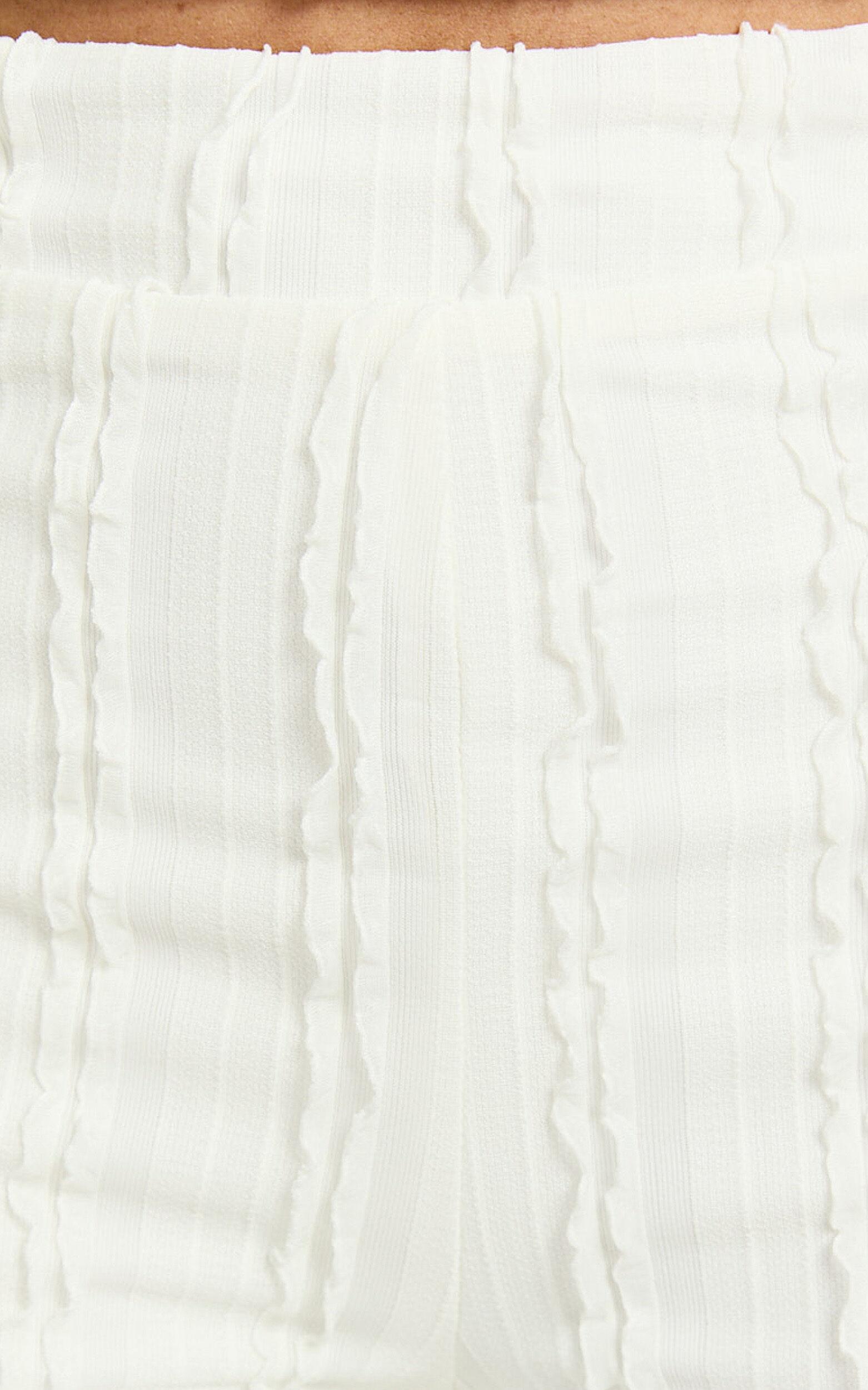 Almarie Pants - Mid Waisted Wide leg Textured Pants in Off White Product Image