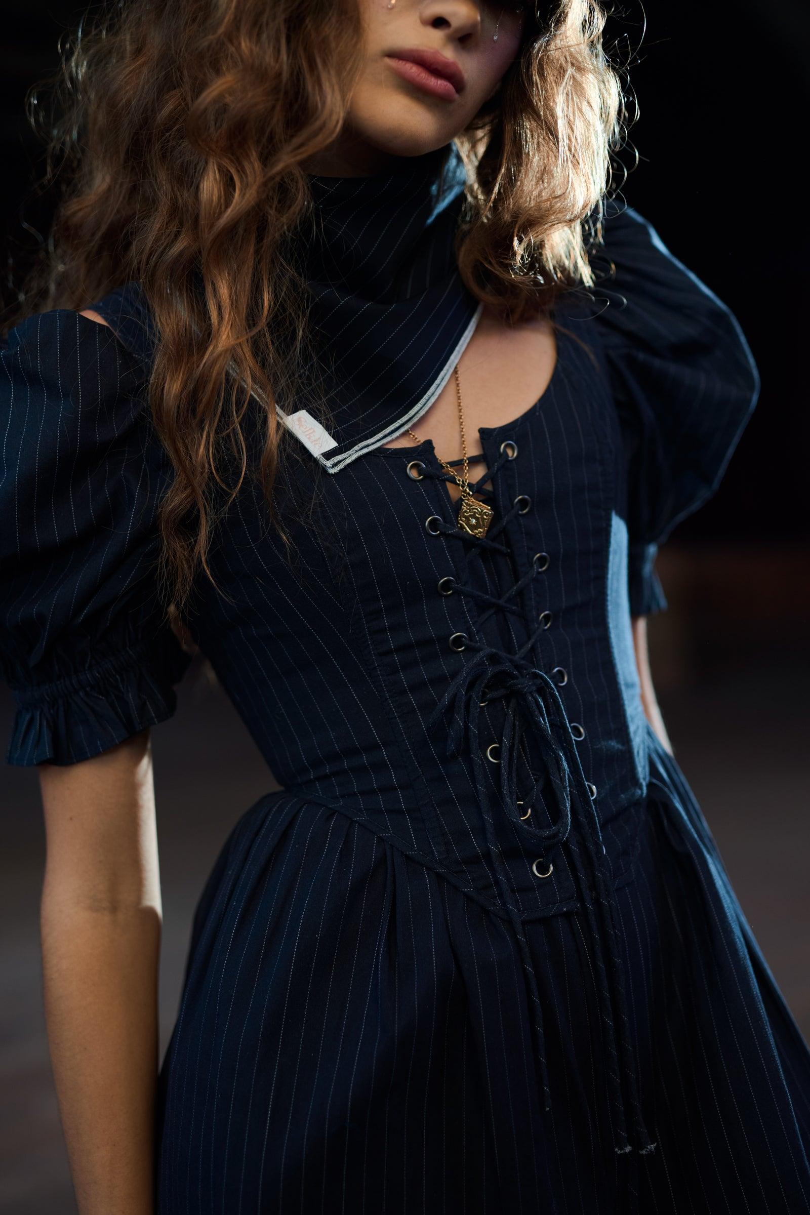 The Pinstripe Duchess Corset Product Image