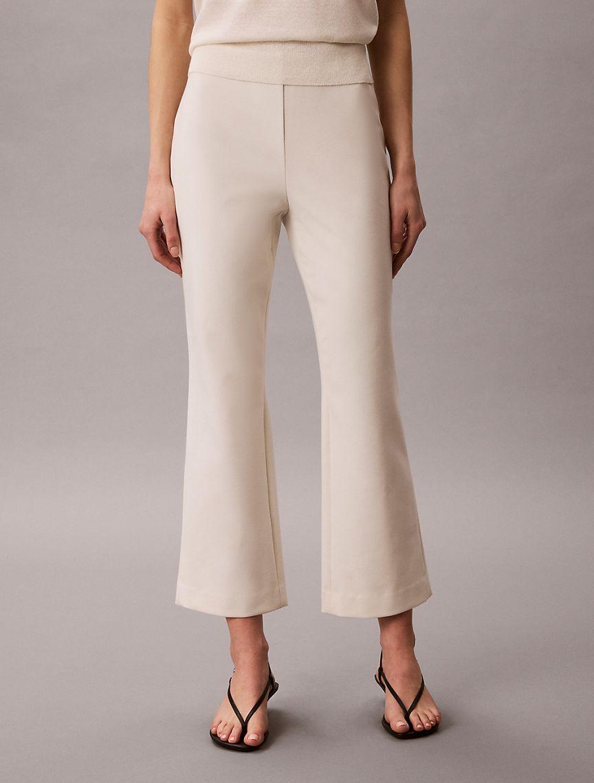 Ponte Cropped Flared Pants Product Image