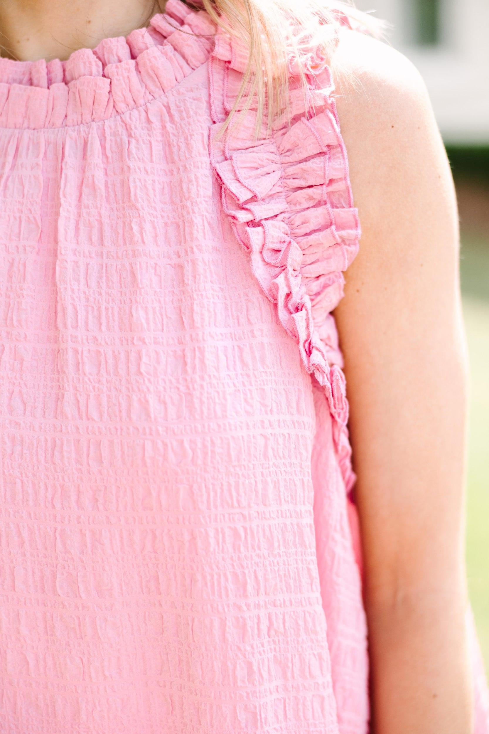 Falling For You Mauve Pink Ruffled Dress Female Product Image