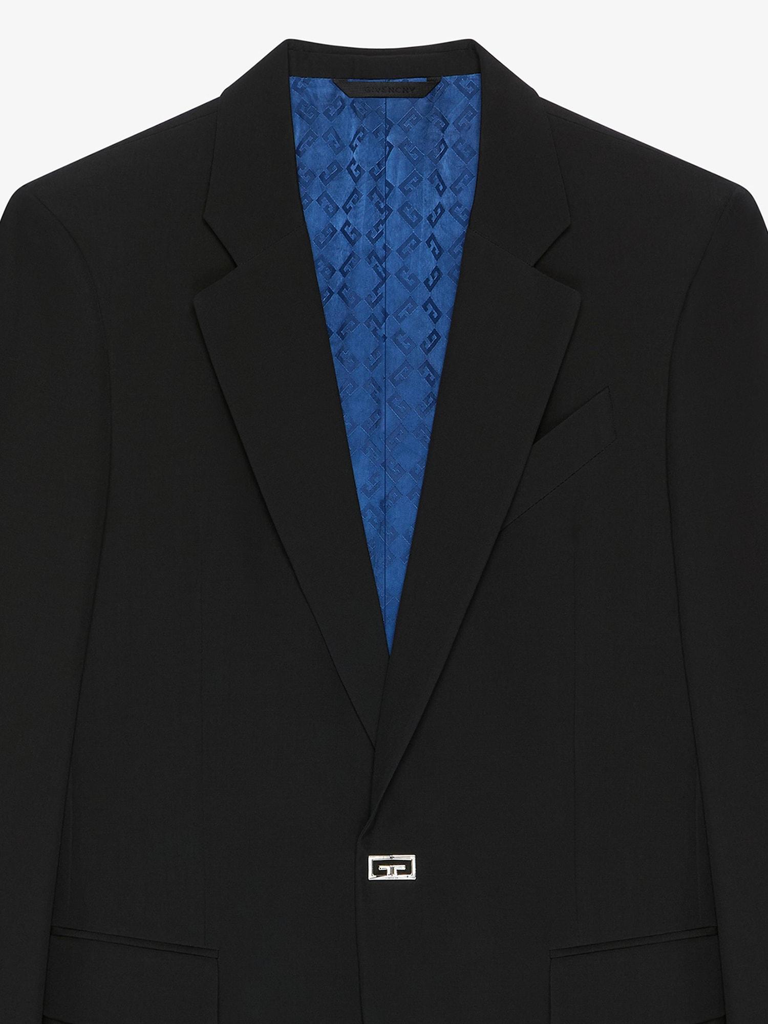 Slim fit jacket in wool with 2G clip Product Image