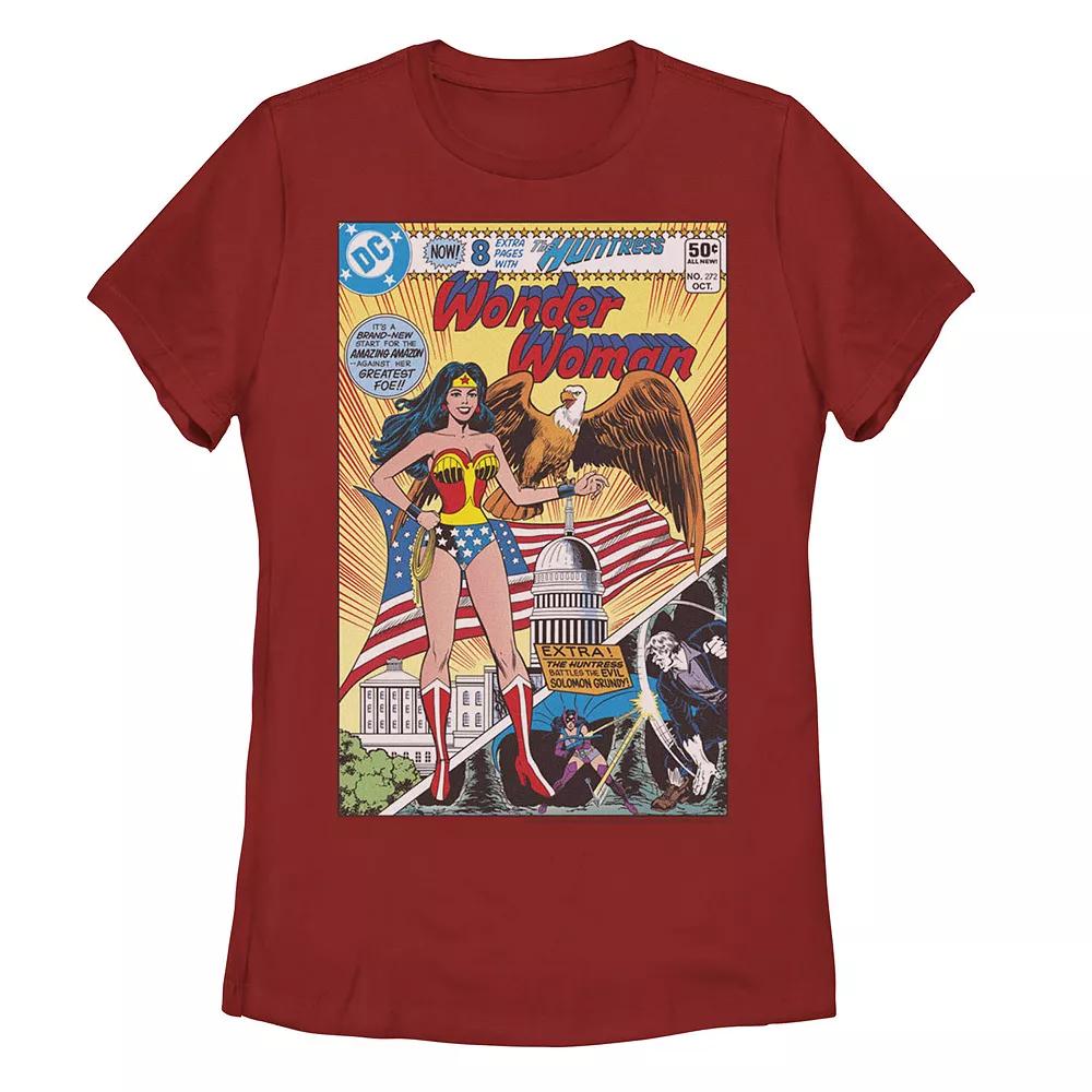 Juniors' DC Comics Wonder Woman Vintage Comic Cover Graphic Tee, Girl's, Size: Small, Red Product Image