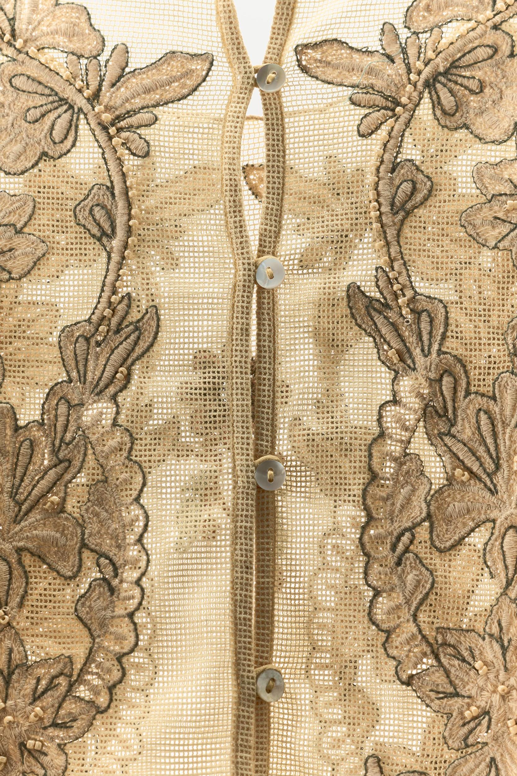 TULLE JUMPSUIT WITH EMBROIDERY AND BEADS Product Image