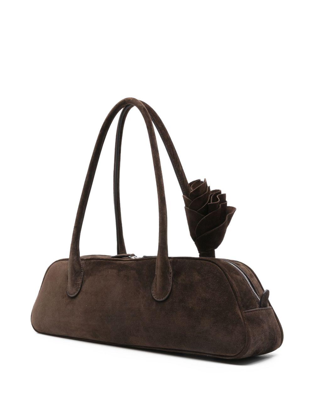 Briggitte rose-embellished suede tote bag Product Image