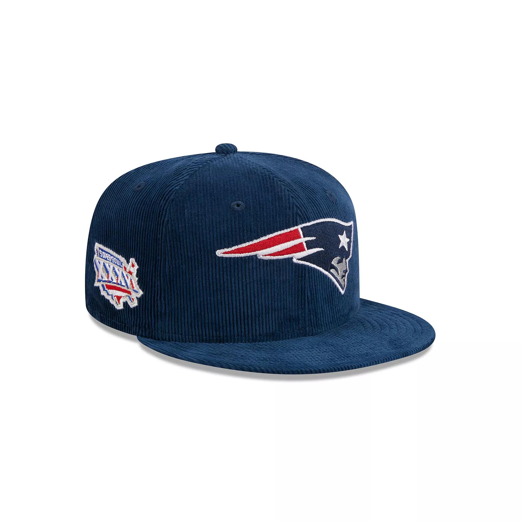 Men's New Era Navy New England Patriots Throwback Cord 59FIFTY Fitted Hat, Size: 8, Blue Product Image