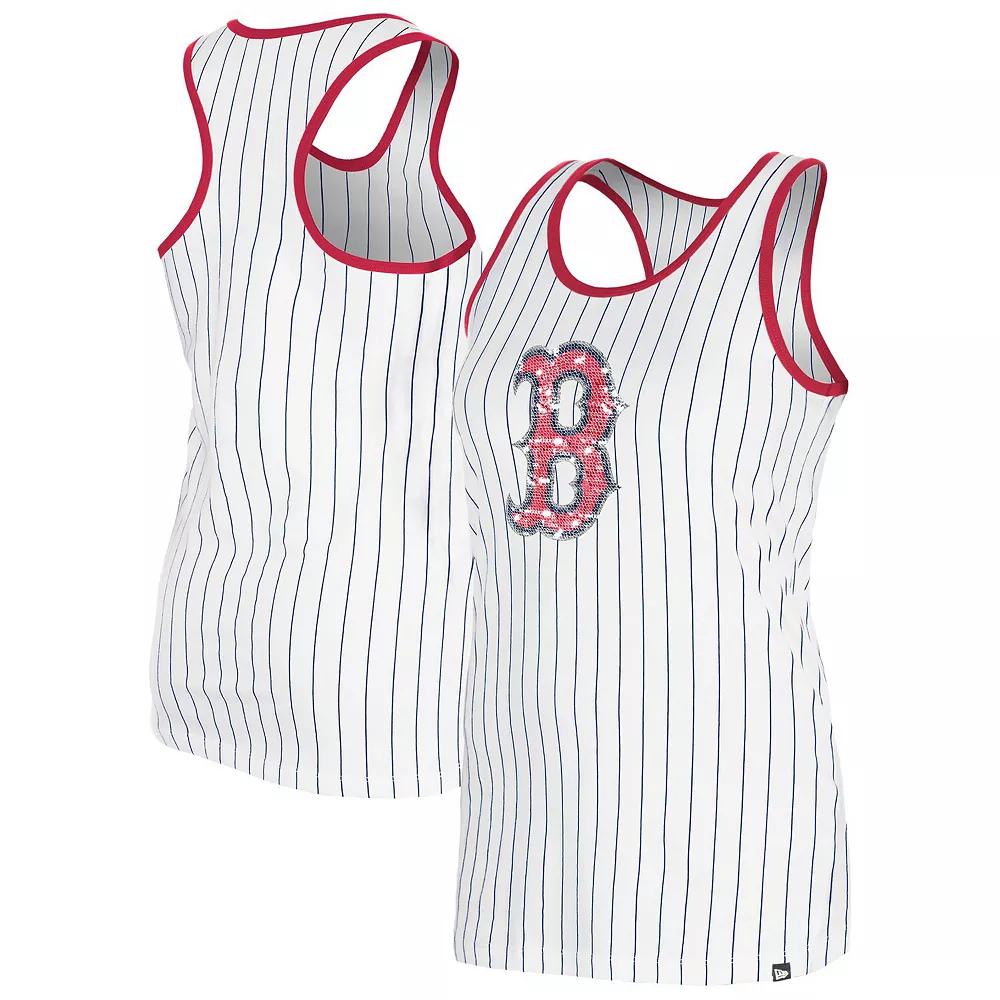 Women's New Era White Boston Red Sox Gameday Pinstripe Tank Top,  Product Image