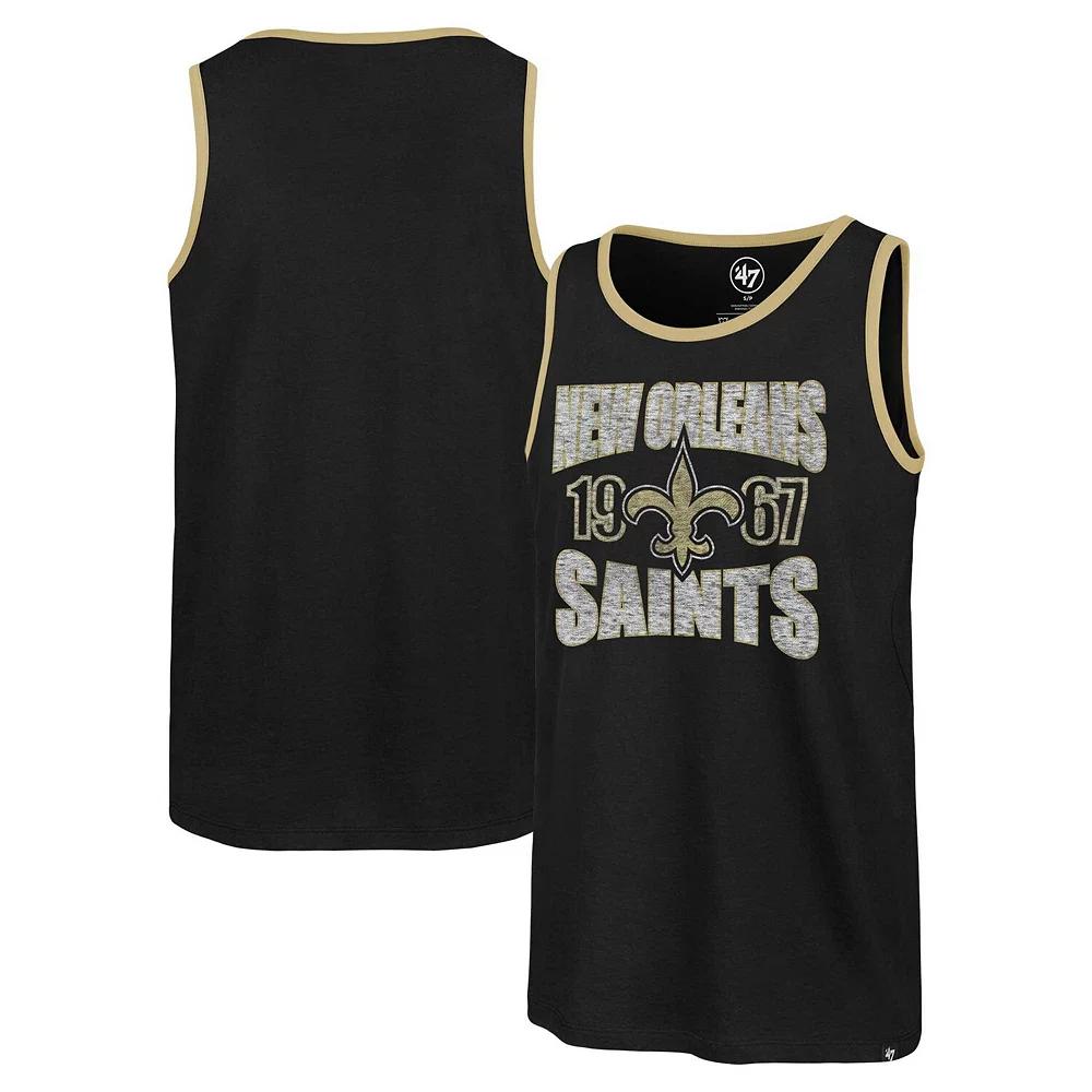 Men's '47 Black New Orleans Saints Upload Franklin Tank Top, Size: Small Product Image