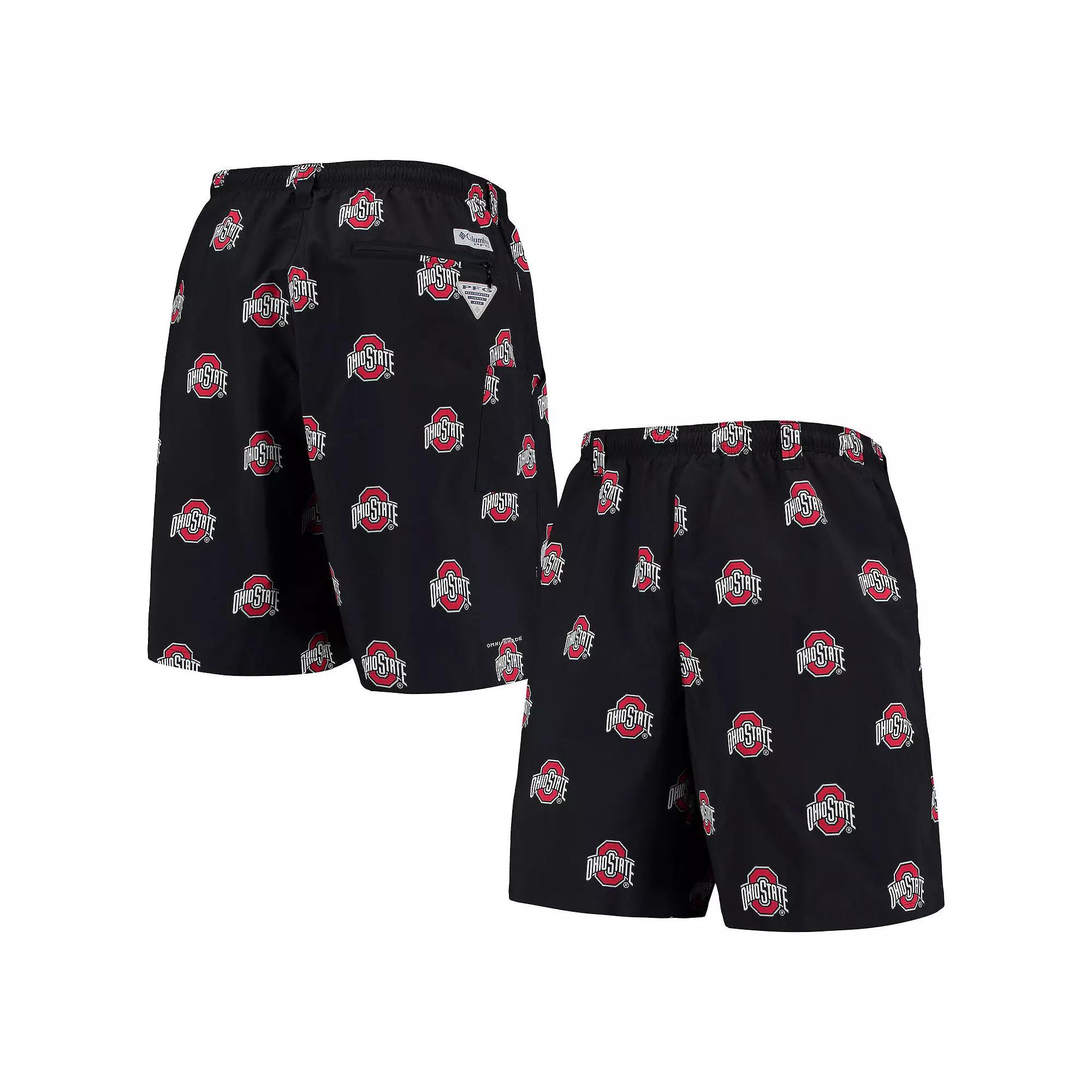 Men's Columbia Black Ohio State Buckeyes PFG Backcast II 8" Omni-Shade Hybrid Shorts, Size: Small Product Image