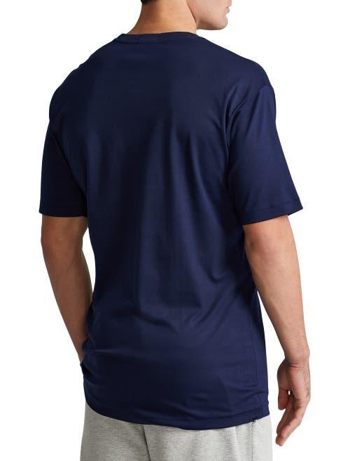 POLO RALPH LAUREN Slim-fit Logo-embroidered Cotton-jersey T-shirt In Navy Product Image