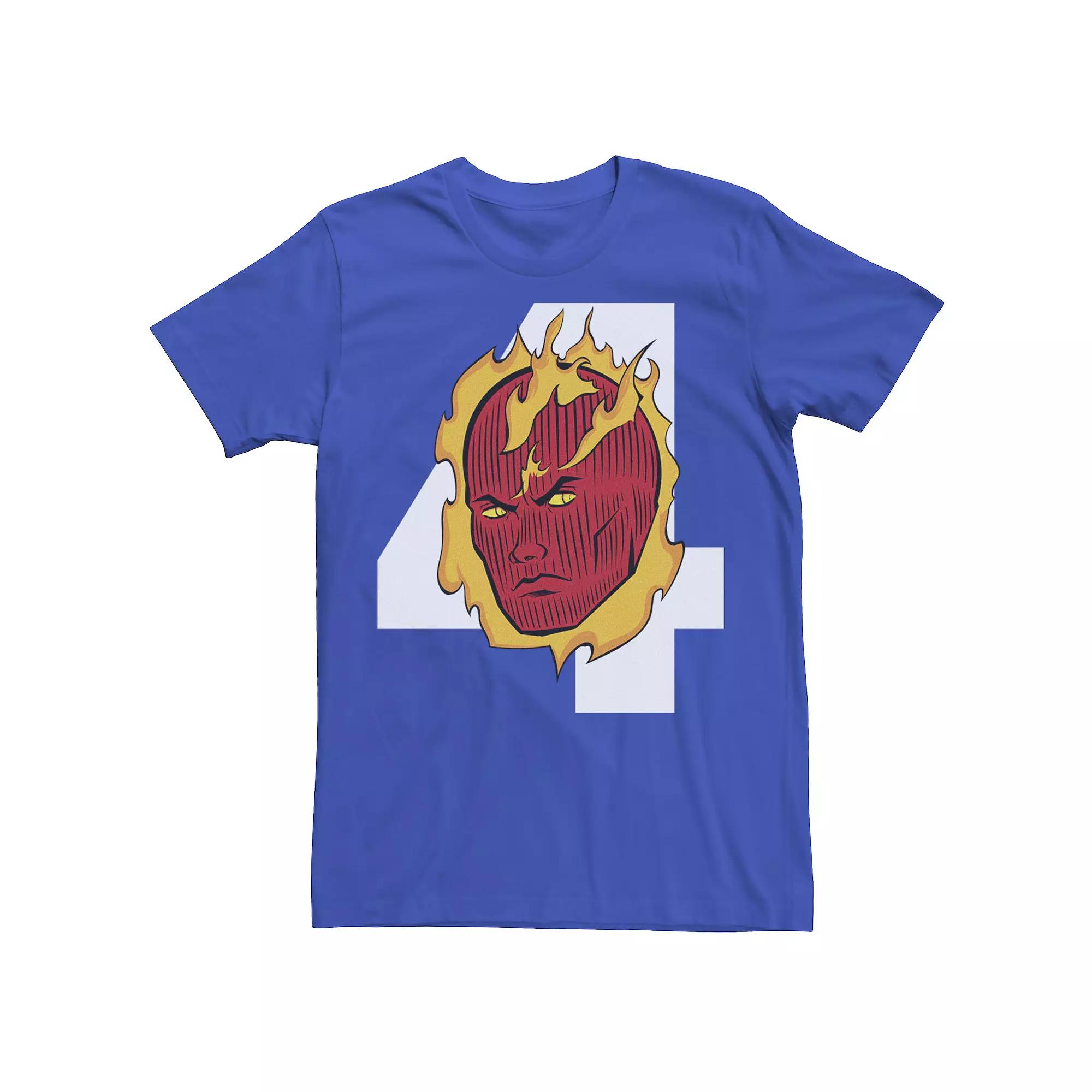 Men's Marvel Fantastic Four Human Torch Big Face 4 Logo Tee,  Product Image
