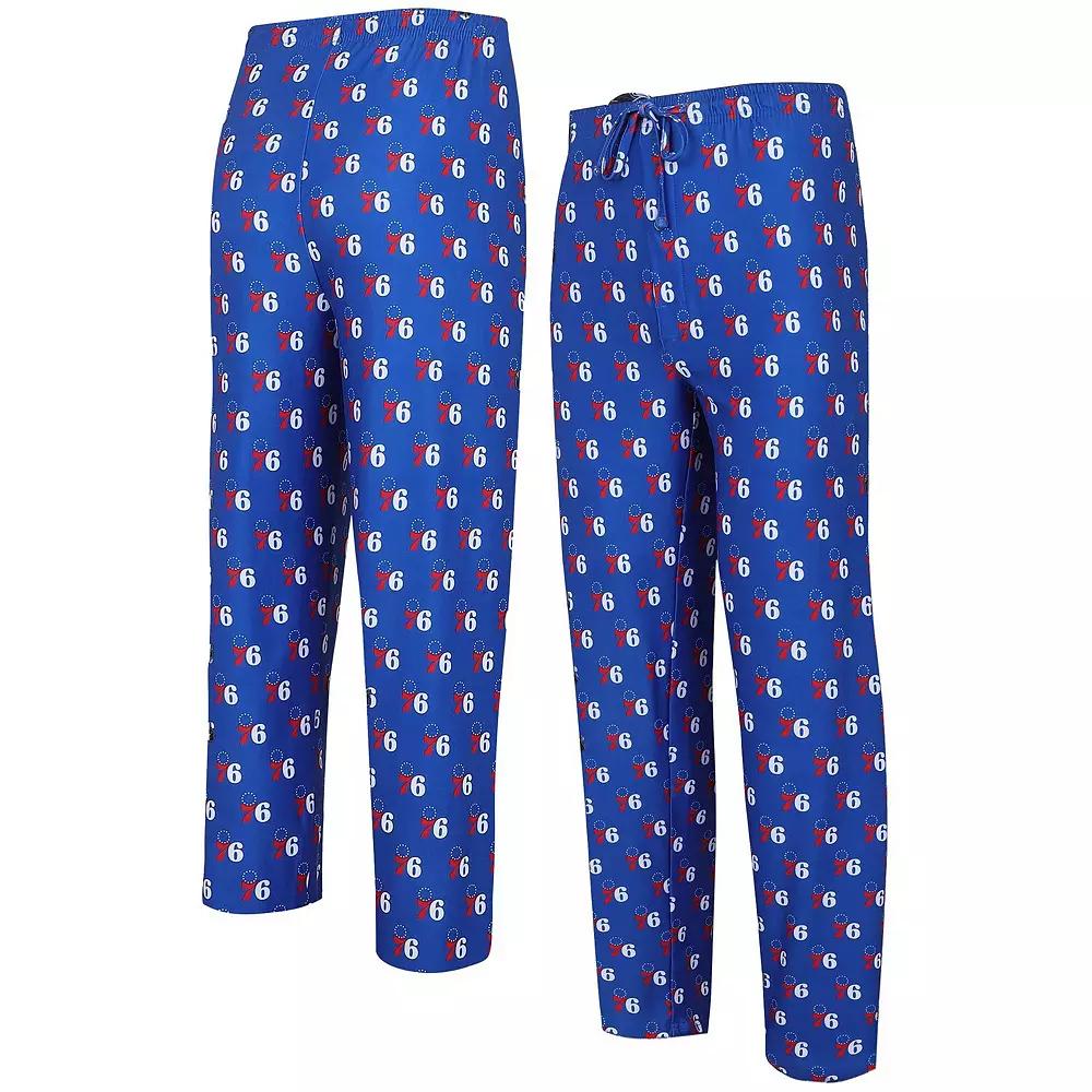 Mens Concepts Sport Royal Philadelphia 76ers Gauge Allover Print Pants Product Image