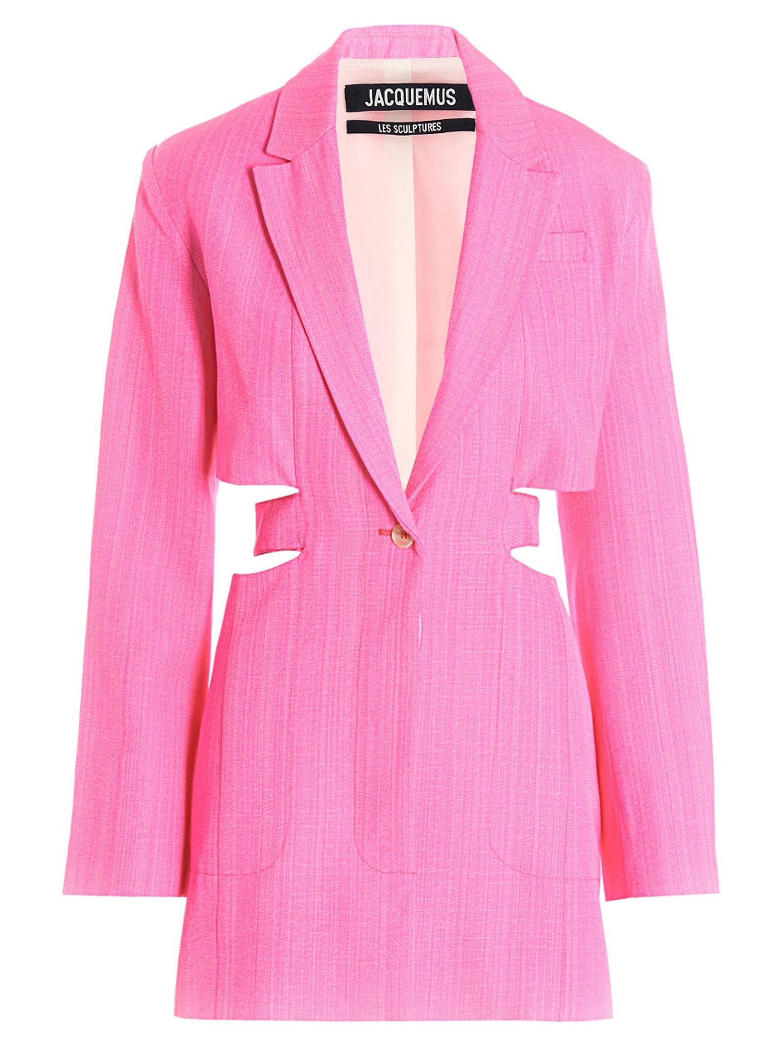 JACQUEMUS Bari Cutout Single-breasted Mini Blazer Dress In Pink Product Image