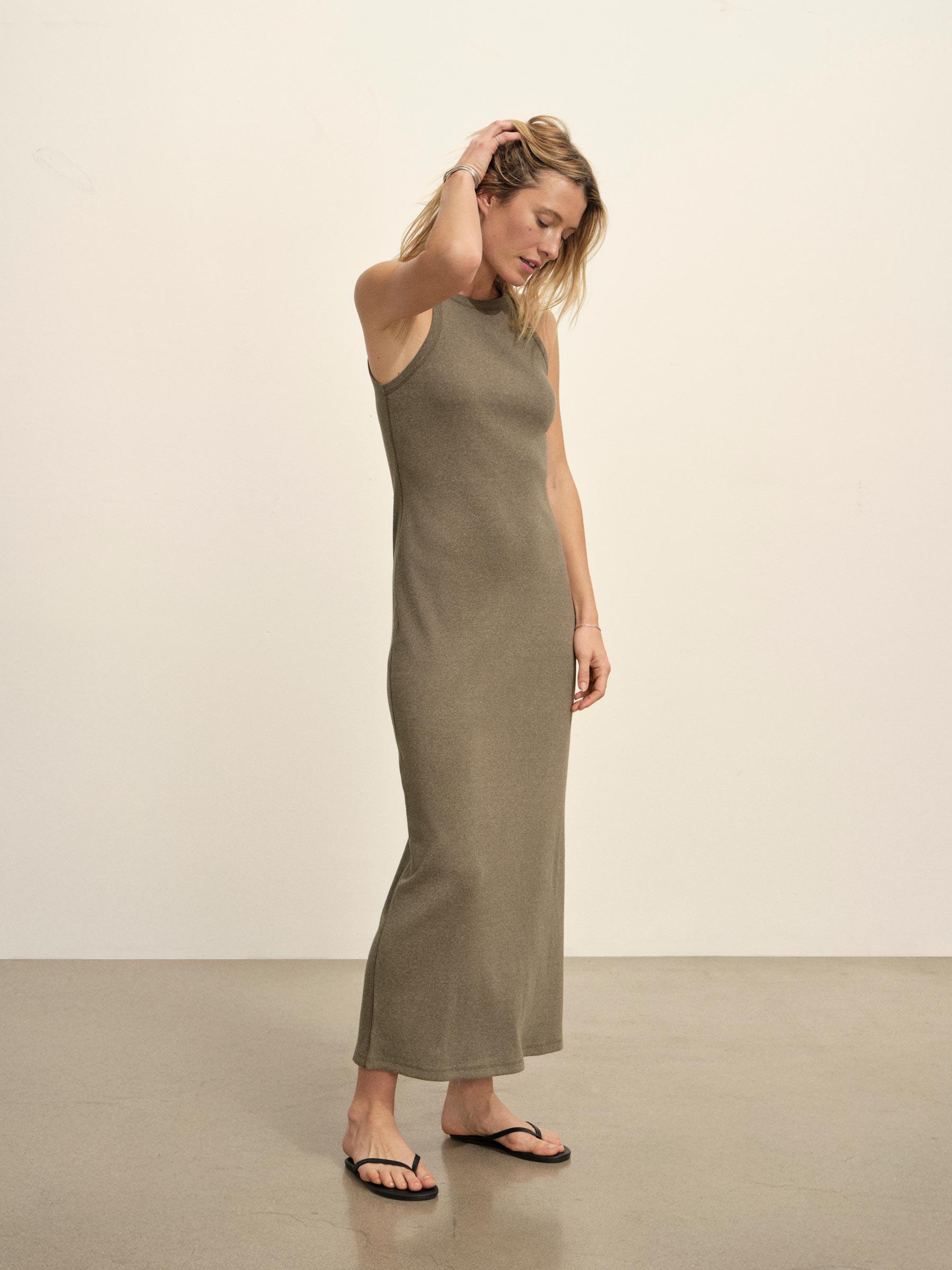Marled Moss Surplus Rib Tank Dress Product Image