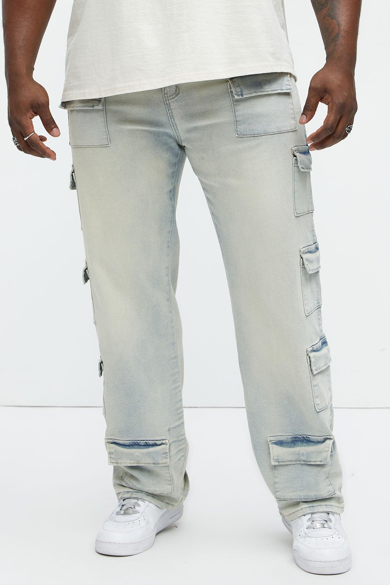 Do It Cargo Straight Jeans - Light Wash Product Image
