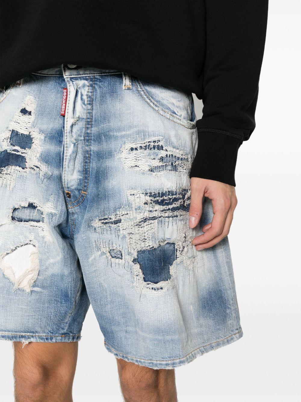 Shark Bite washed denim shorts Product Image