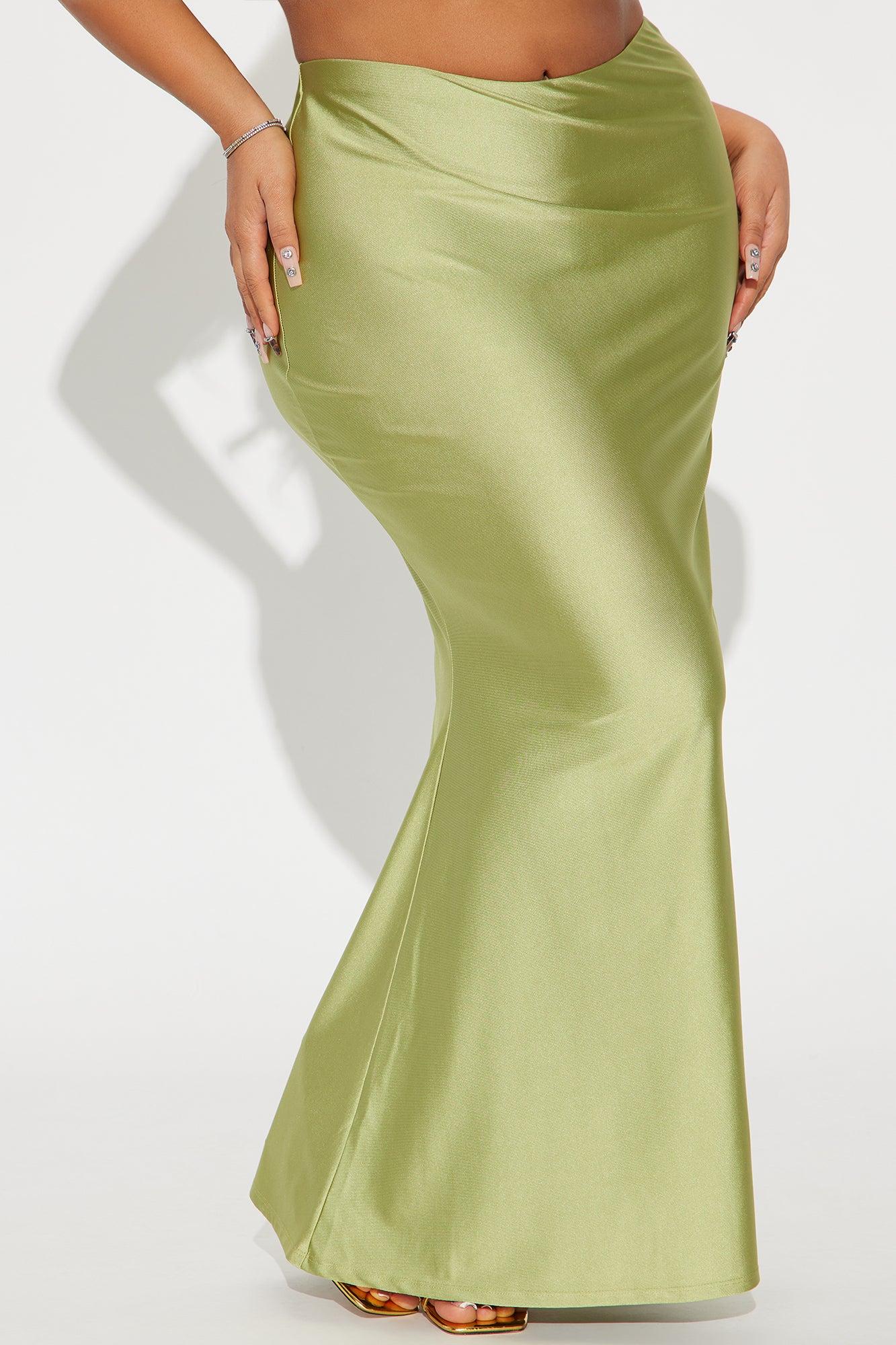 Kiki Mermaid Jersey Maxi Skirt - Sage Product Image