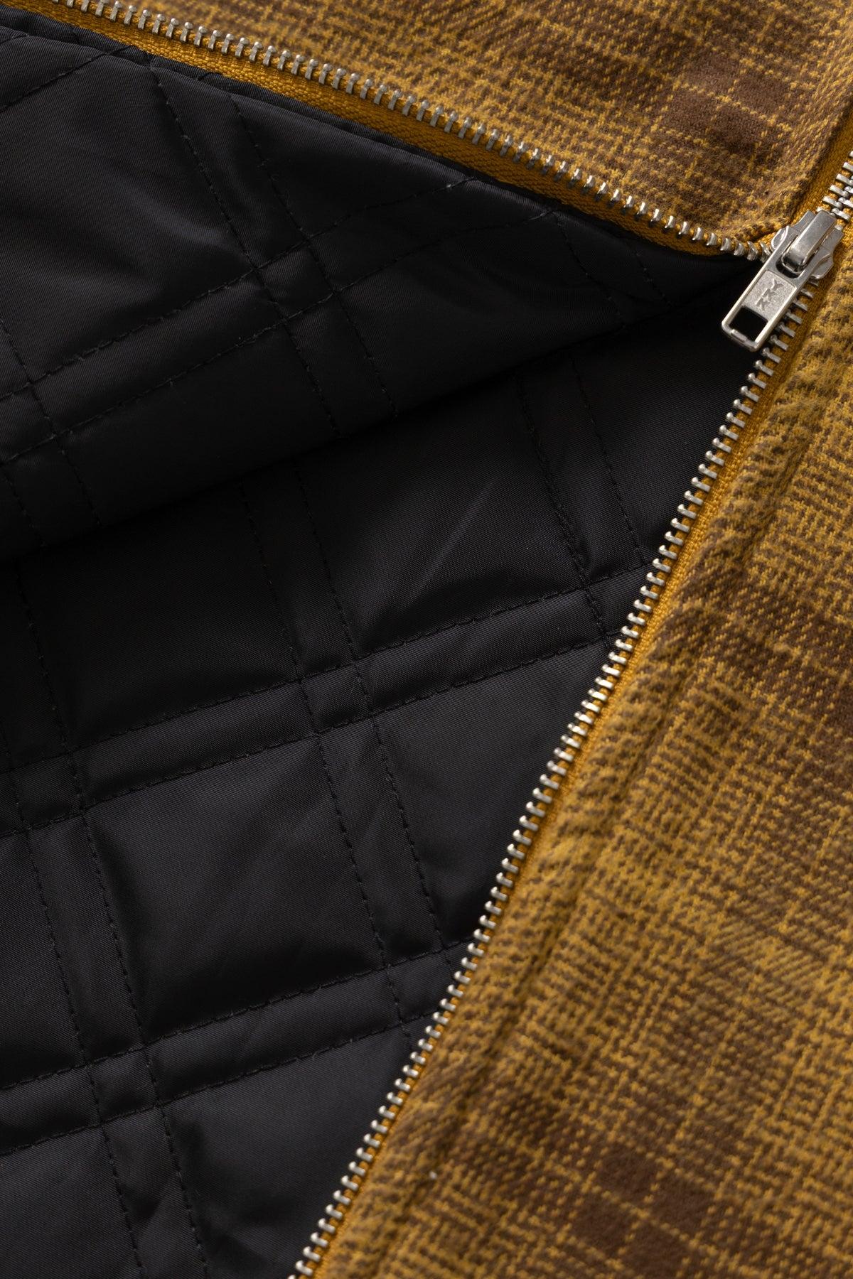 Thistle Plaid Padded Work Vest - Ochre Product Image