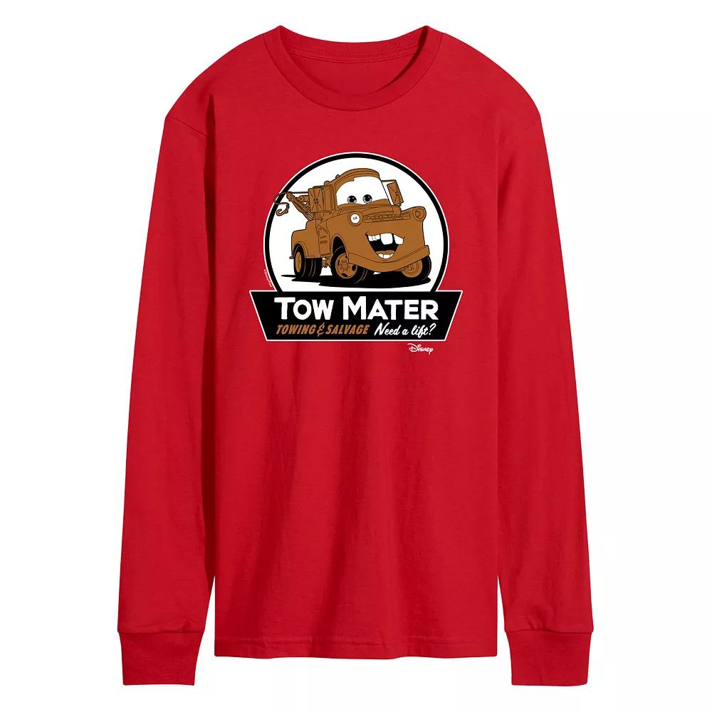 Disney / Pixar's Cars Tow Mater Men's Towing Sign Long Sleeve Graphic Tee,  Product Image