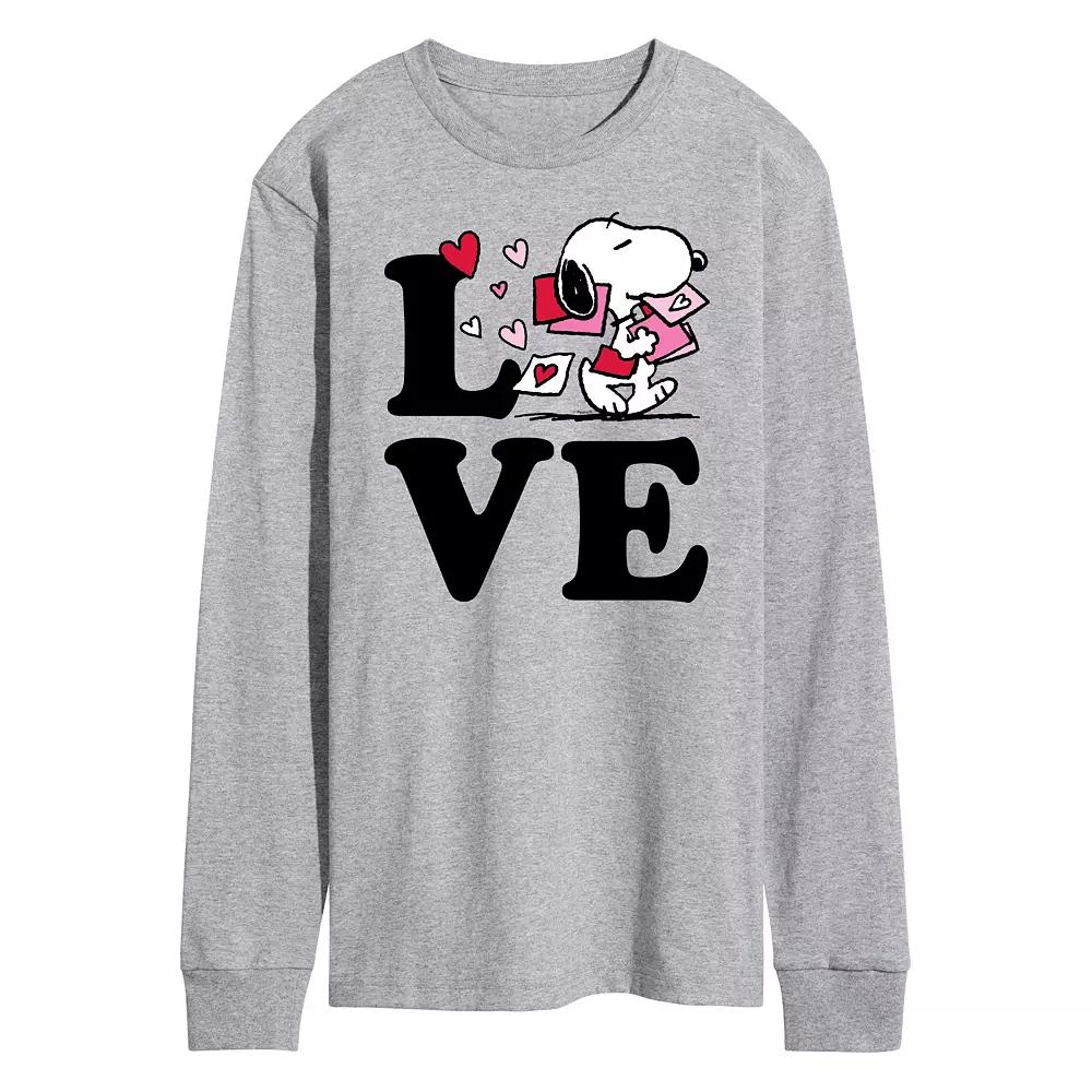 Men's Peanuts Love Snoopy Long Sleeve Tee,  Product Image