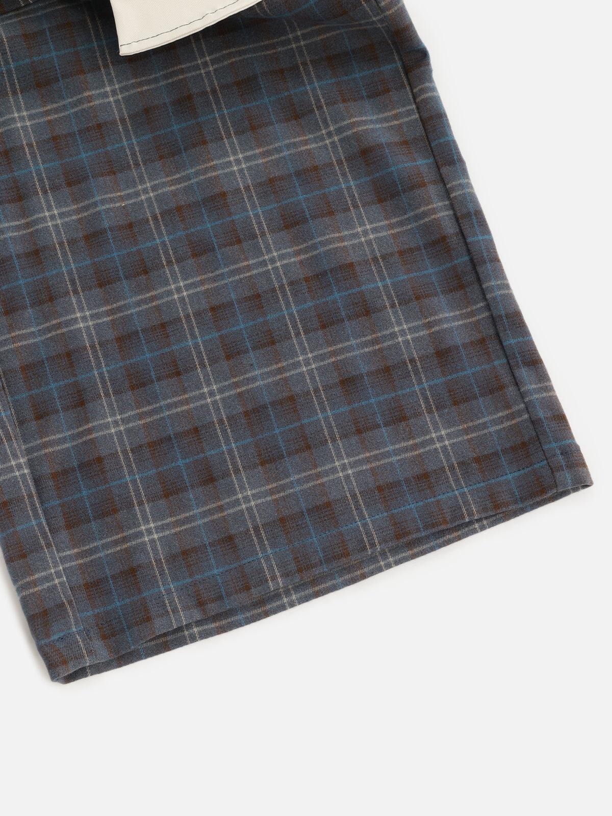 Aelfric Eden Plaid Double Waist Longline Shorts Female Product Image