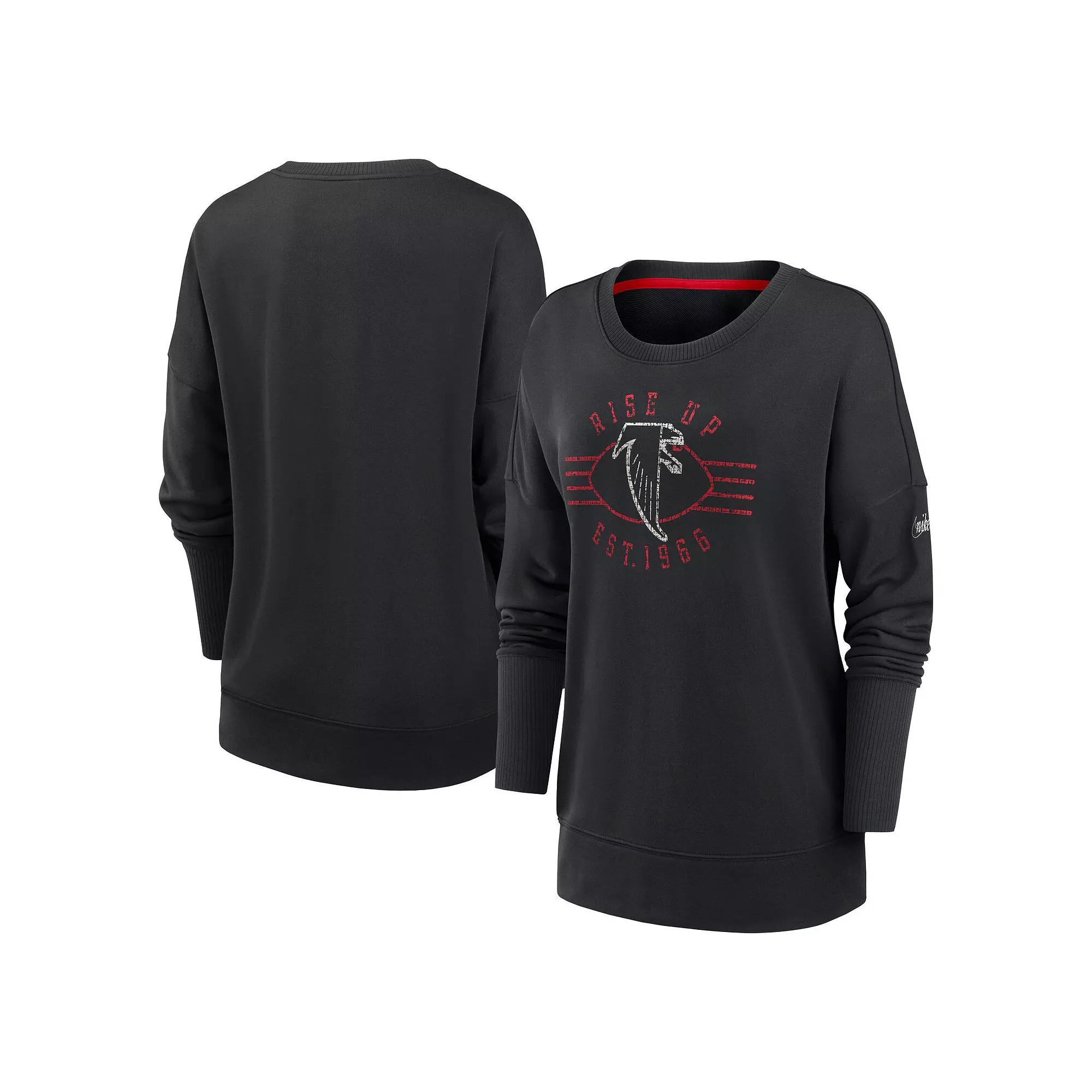 Women's Nike Black New Orleans Saints Rewind Playback Icon Performance Pullover Sweatshirt,  Product Image