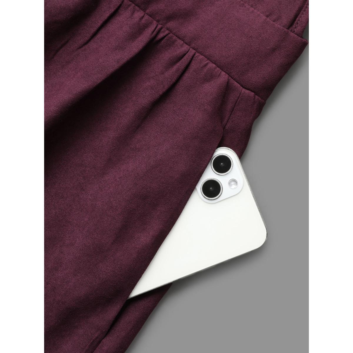 Plus Size Overall Adjustable Straps Tiered Midi Dress Eggplant Women Casual Gathered Non Sleeveless Curvy BloomChic 28/5X Product Image