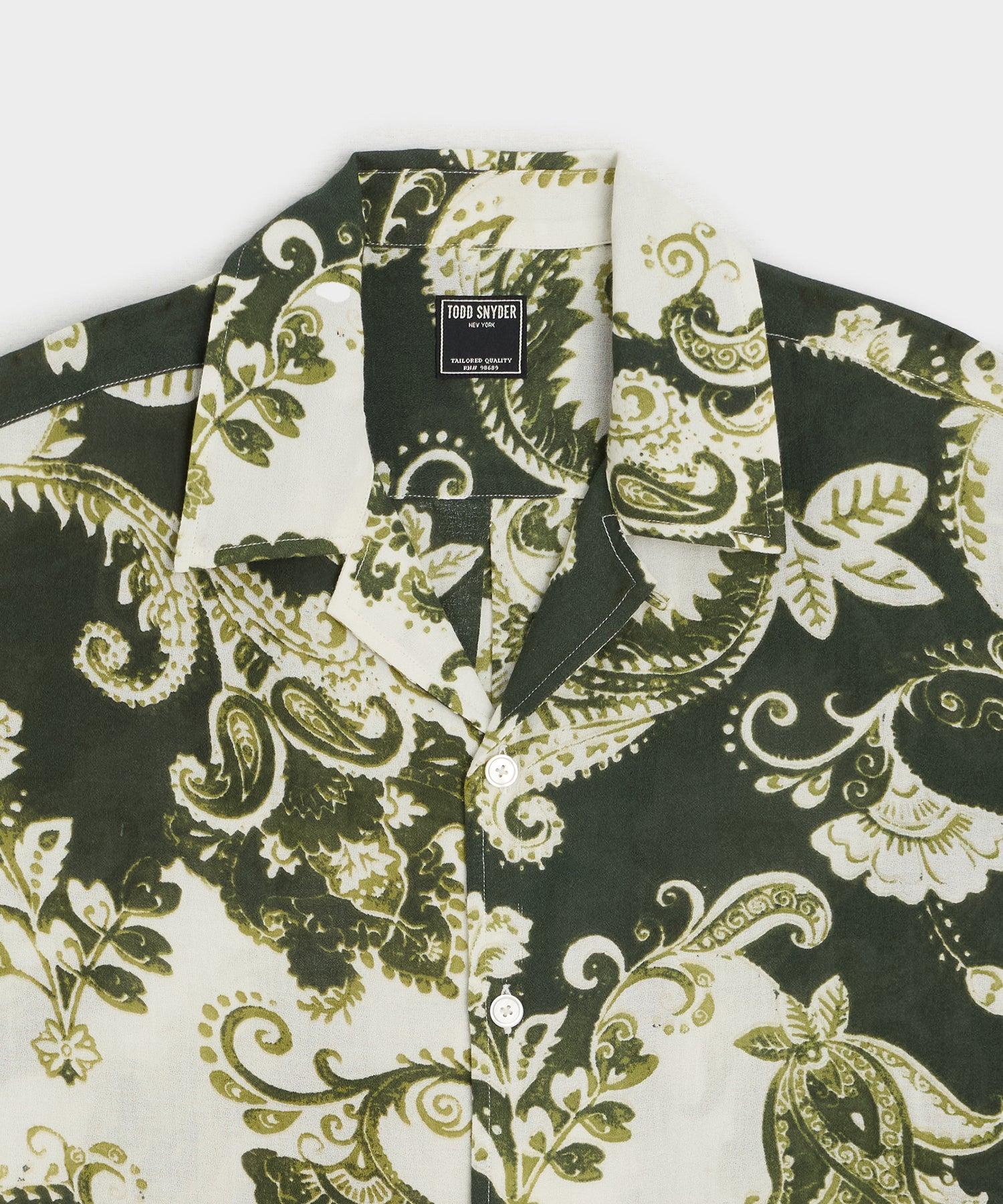 Cropped Cotton Crepe Camp Collar Shirt Product Image