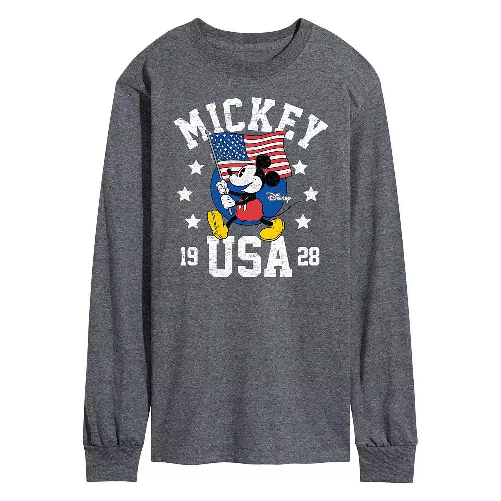 Disney's Mickey Mouse Men's Waving Flag USA Long Sleeve,  Product Image