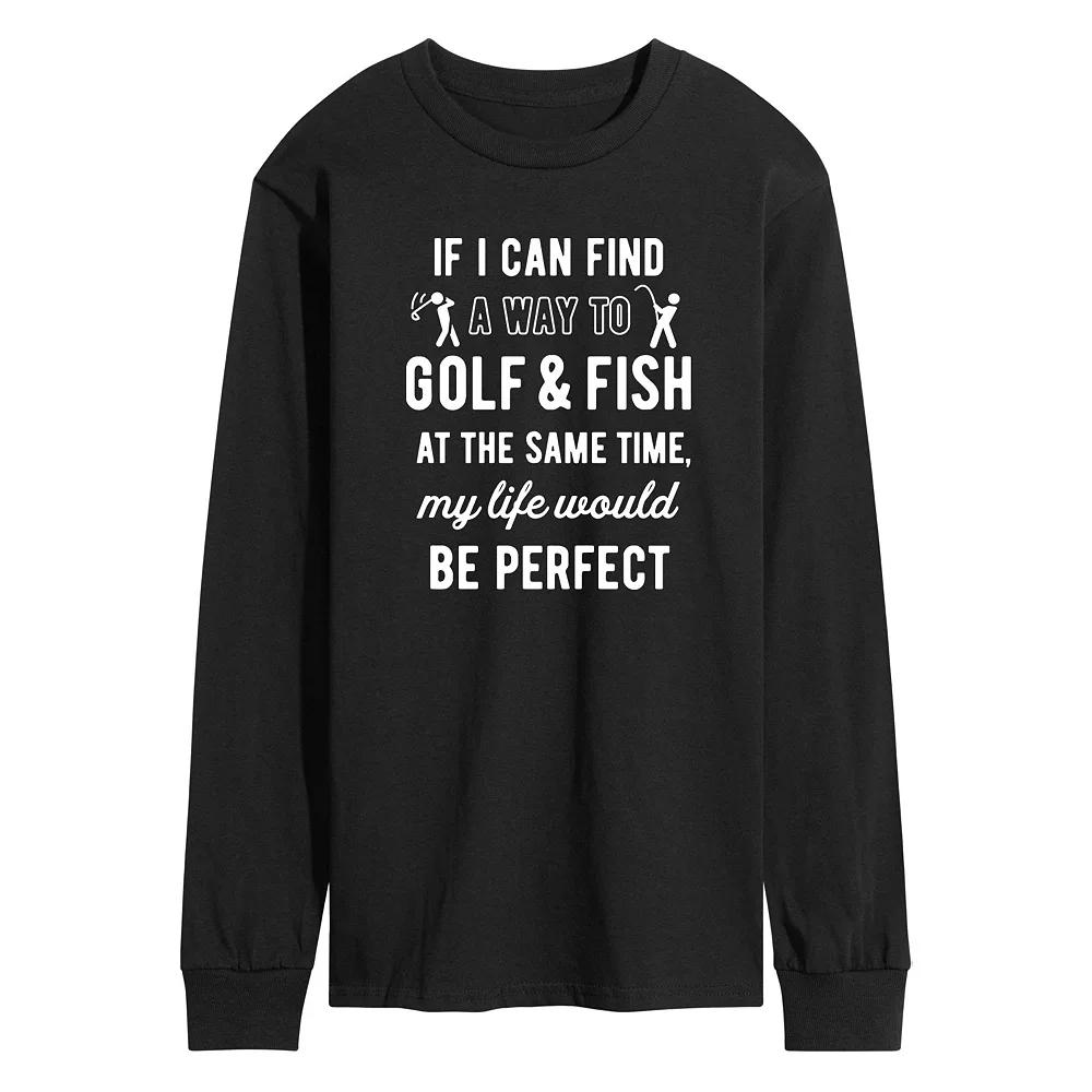 Men's Golf & Fish Long Sleeve Graphic Tee,  Product Image