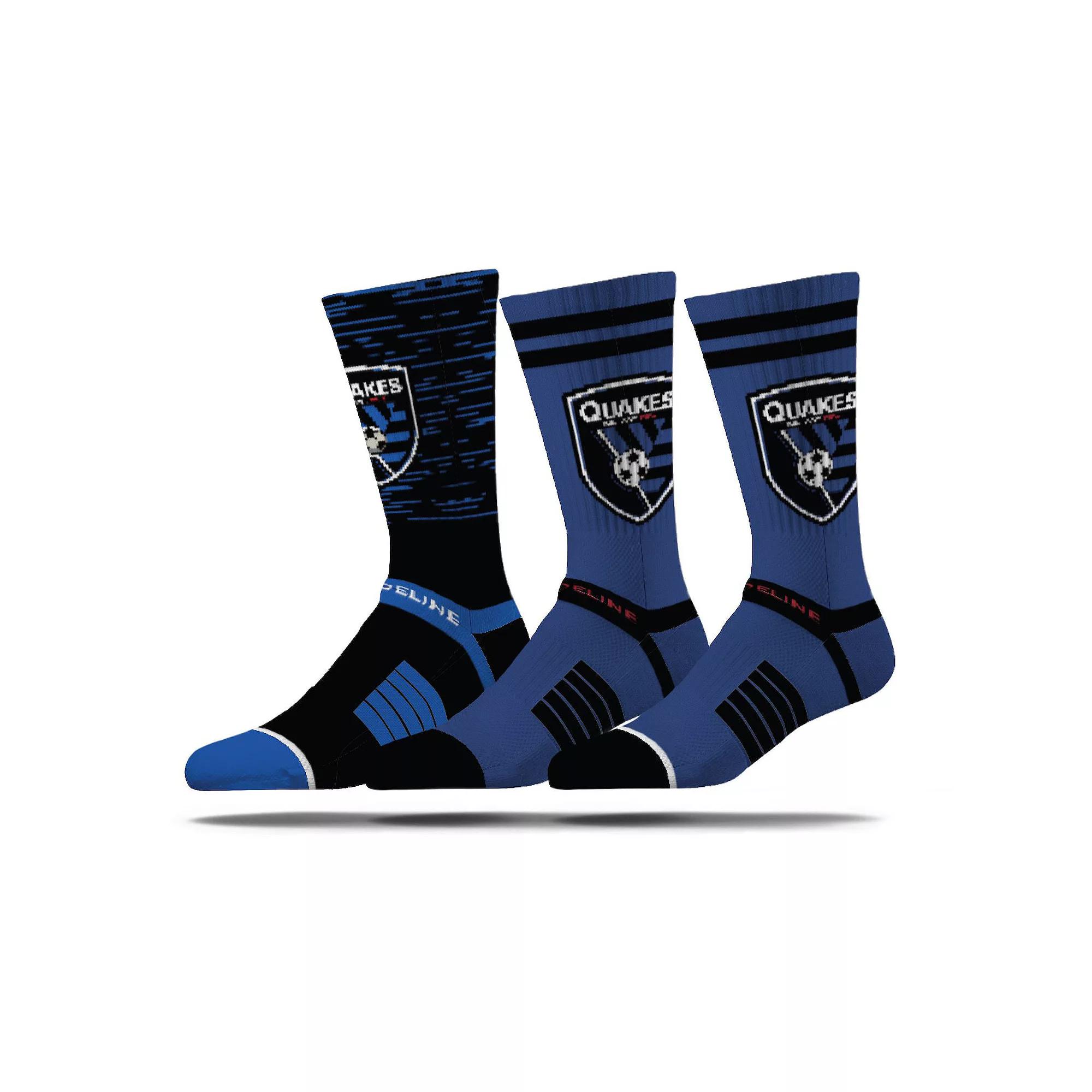 Mens Strideline San Jose Earthquakes Premium 3-Pack Knit Crew Socks Set Product Image
