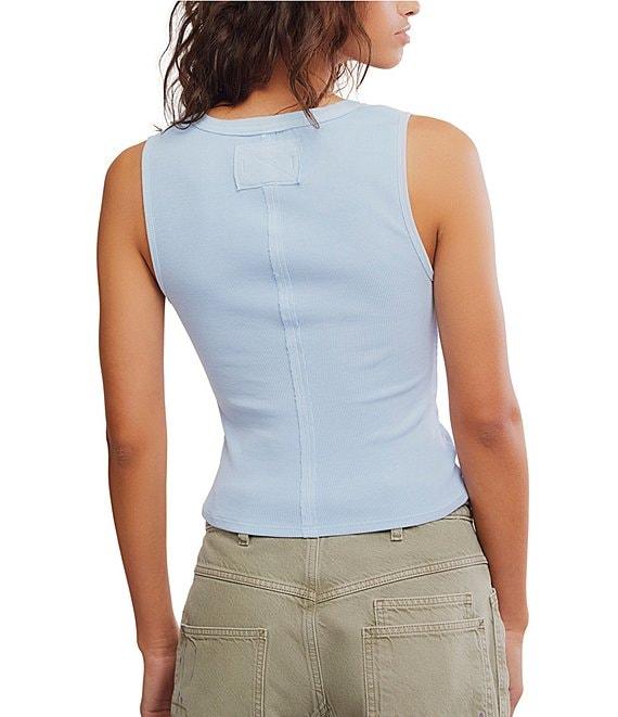 Free People We The Free Jamie Ribbed Henley Neck Sleeveless Tank Product Image