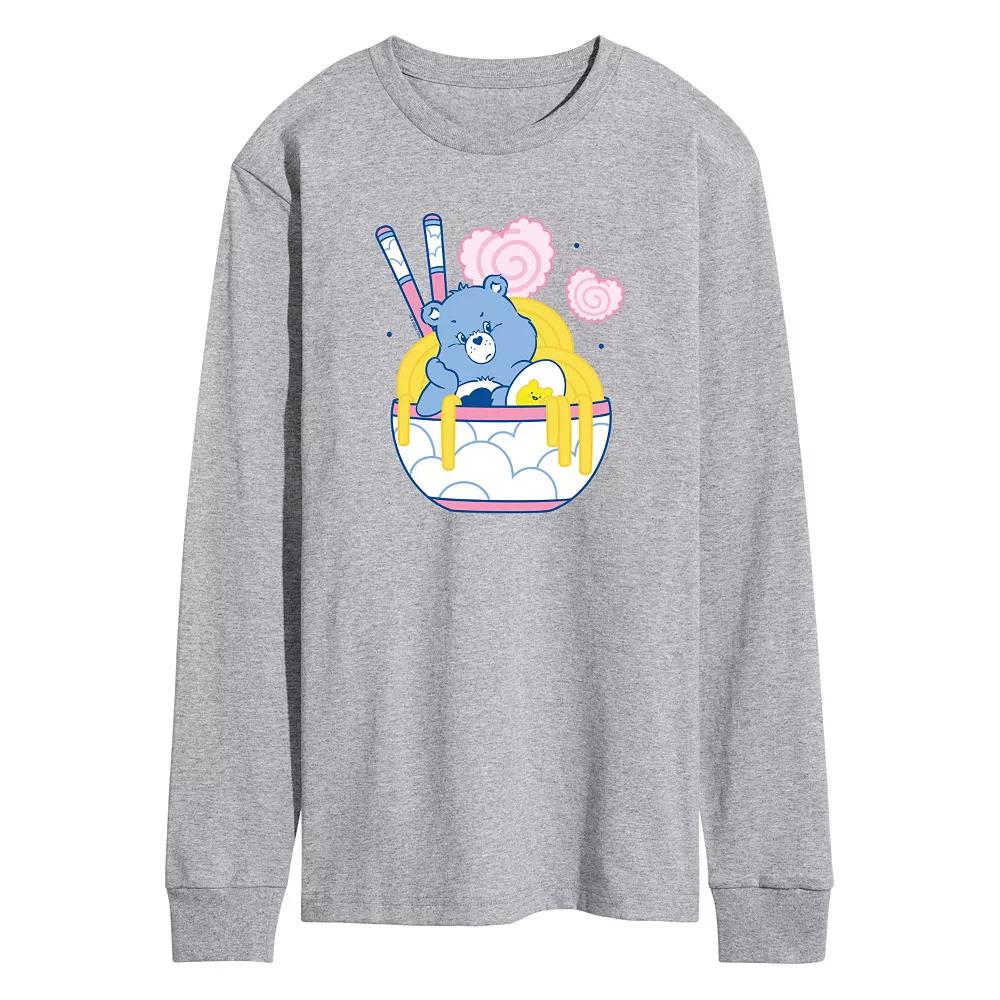Men's Care Bears Grumpy Ramen Bowl Long Sleeve Graphic Tee,  Product Image
