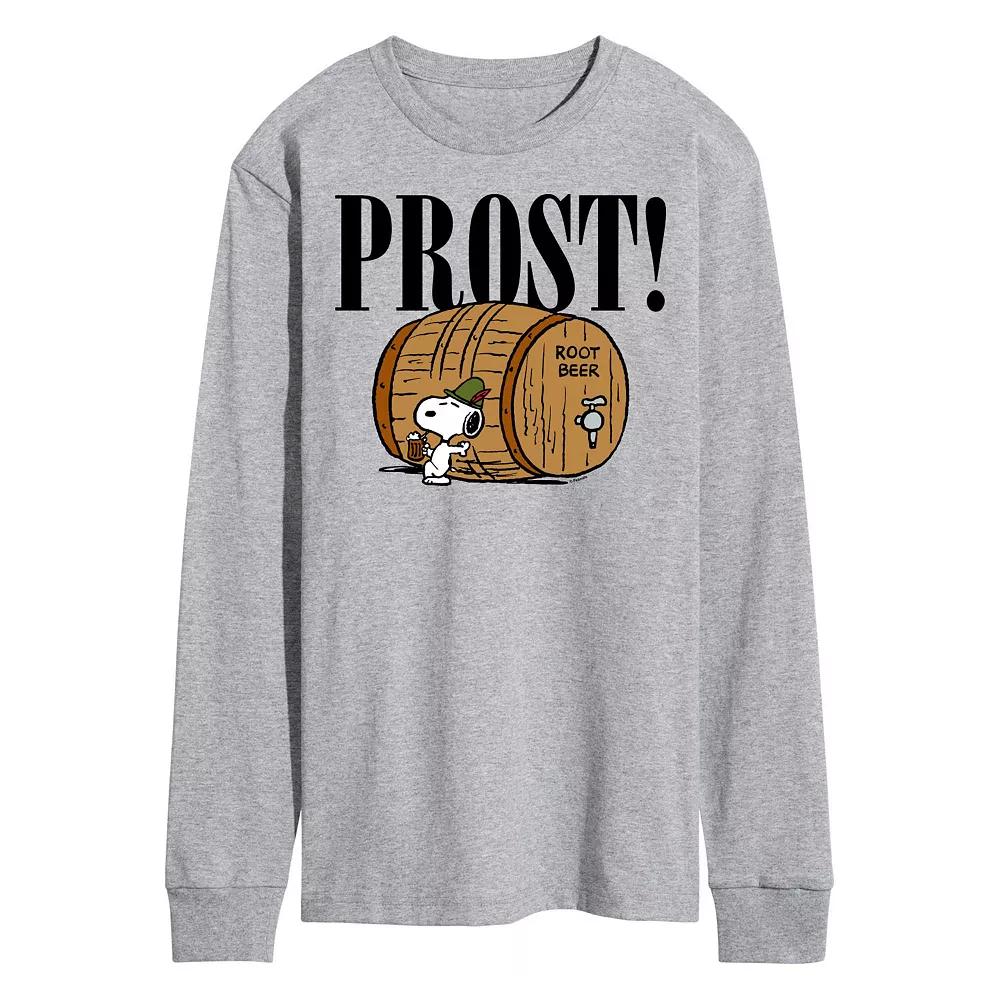 Men's Peanuts Octoberfest Prost! Snoopy Root Beer Long Sleeve Graphic Tee,  Product Image