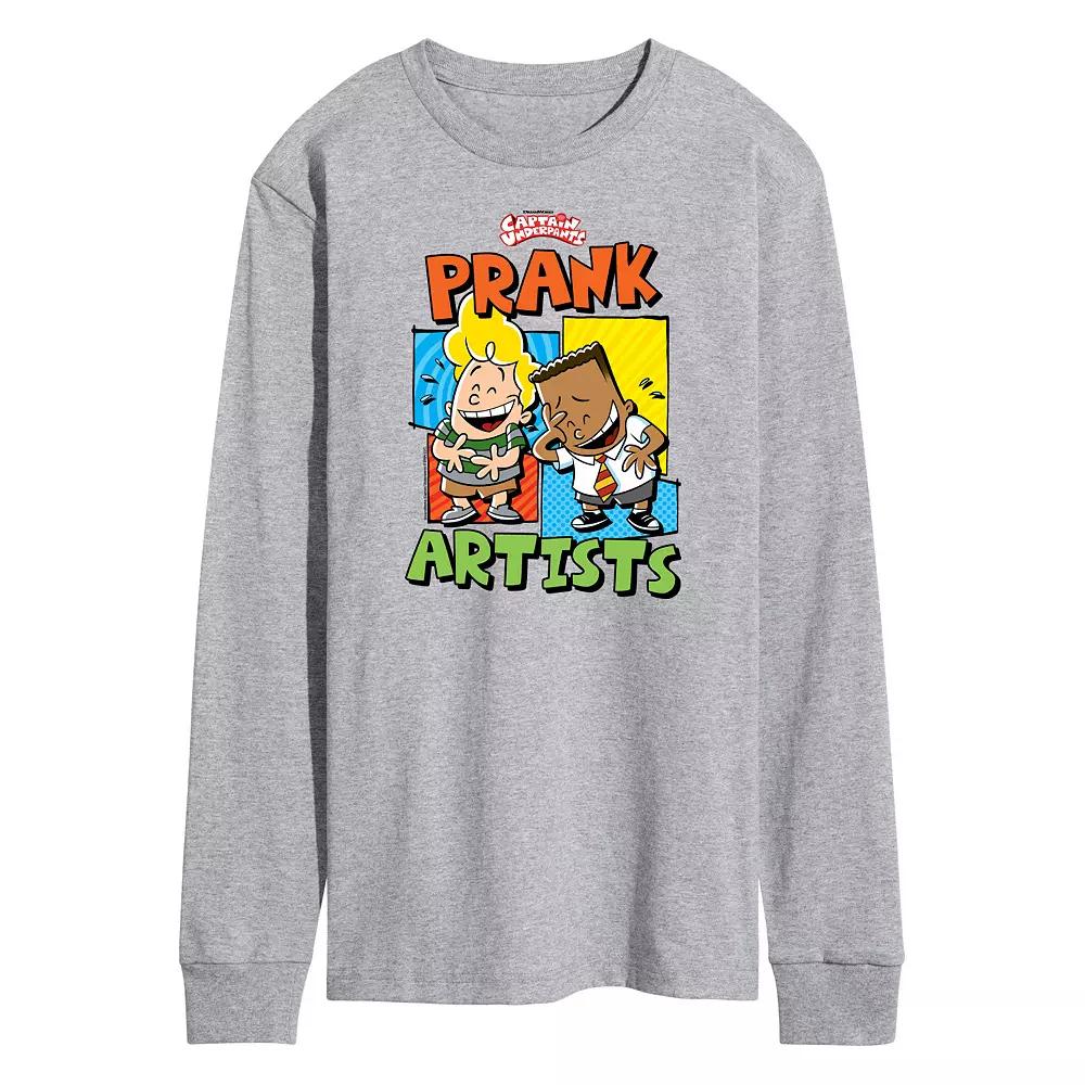 Men's Captain Underpants Prank Artists Long Sleeve Graphic Tee,  Product Image