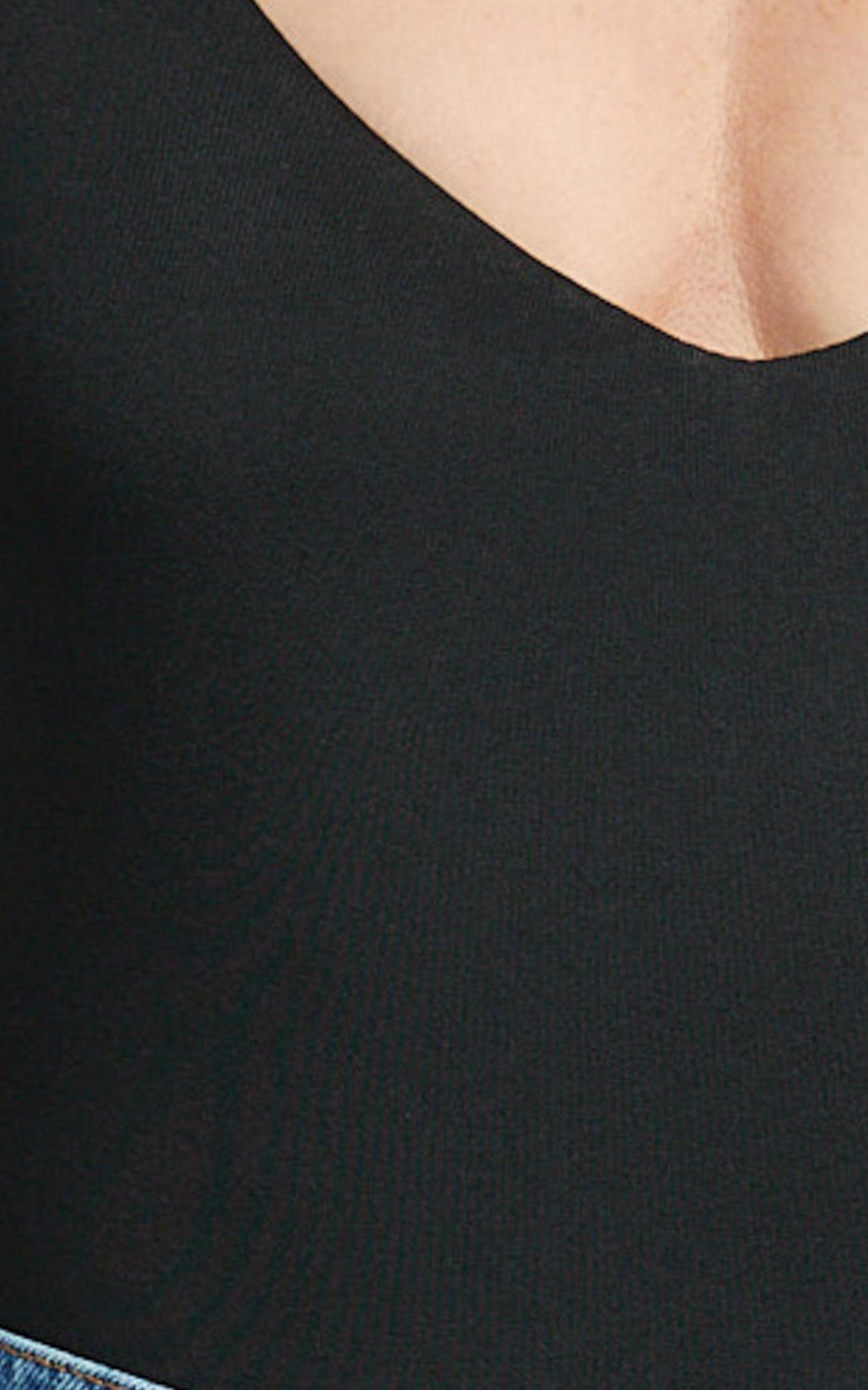 Jamie Bodysuit - V Neck Bodysuit in Black Product Image