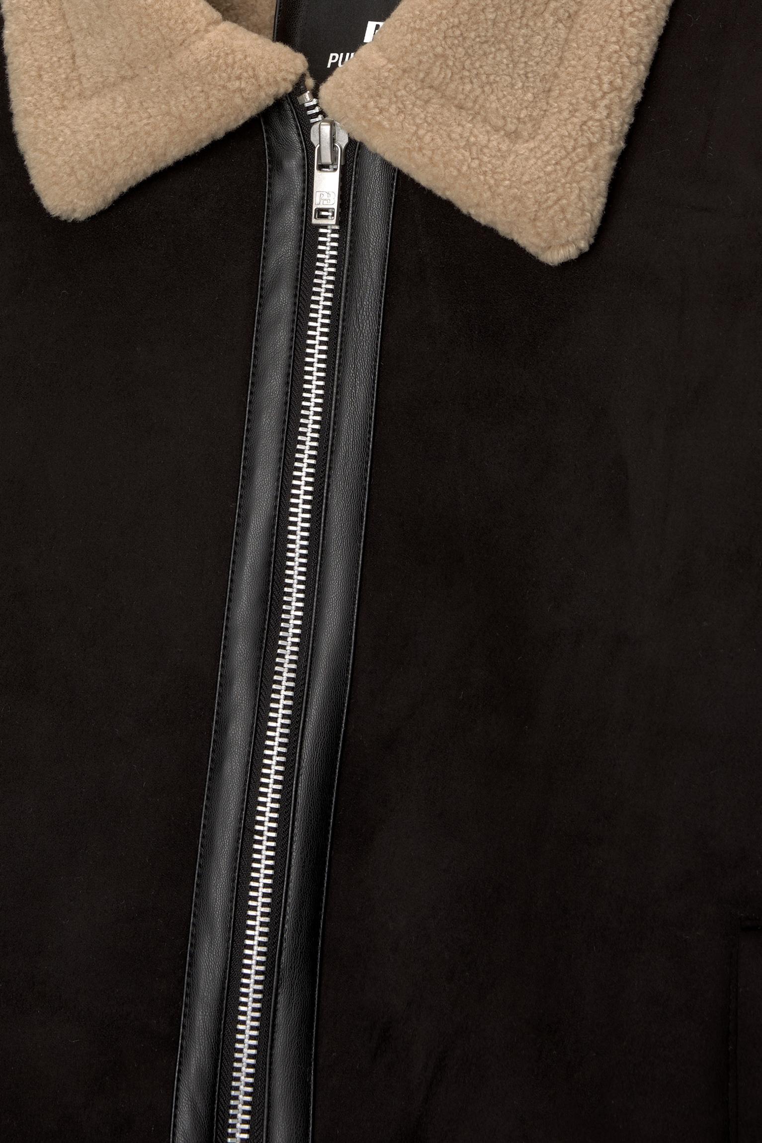 Faux suede jacket with faux shearling lining Product Image