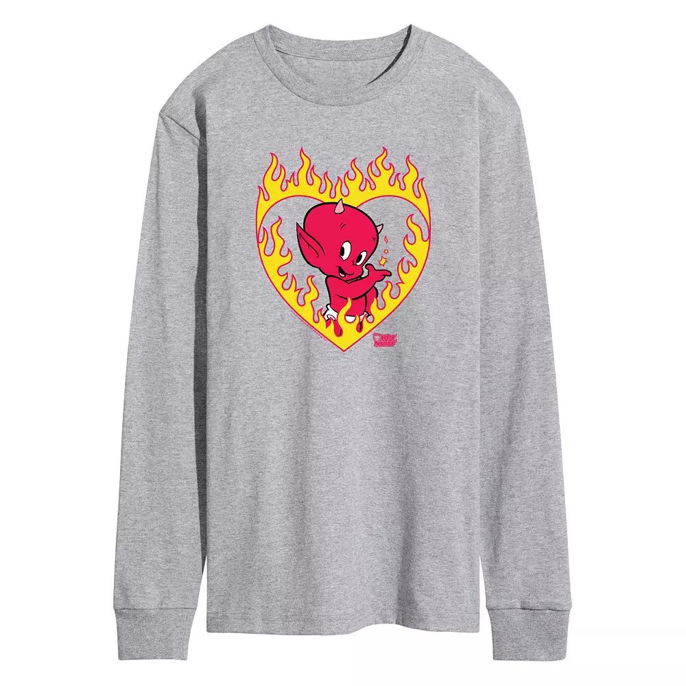 Men's Hot Stuff Little Devil Flame Heart Fleece Sweatshirt,  Product Image