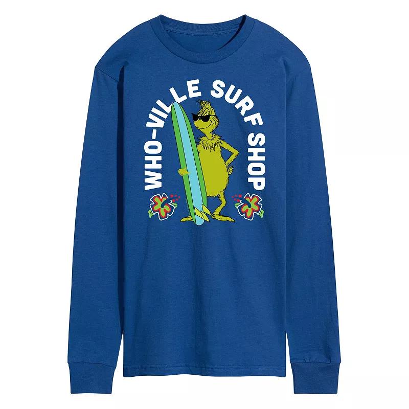 Men's Dr. Seuss The Grinch Whoville Surf Shop Long Sleeve Graphic Tee,  Product Image