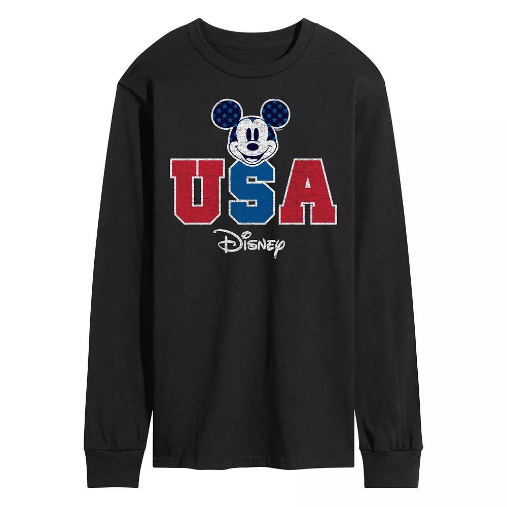 Disney's Mickey Mouse Men's USA Long Sleeve Graphic Tee,  Product Image