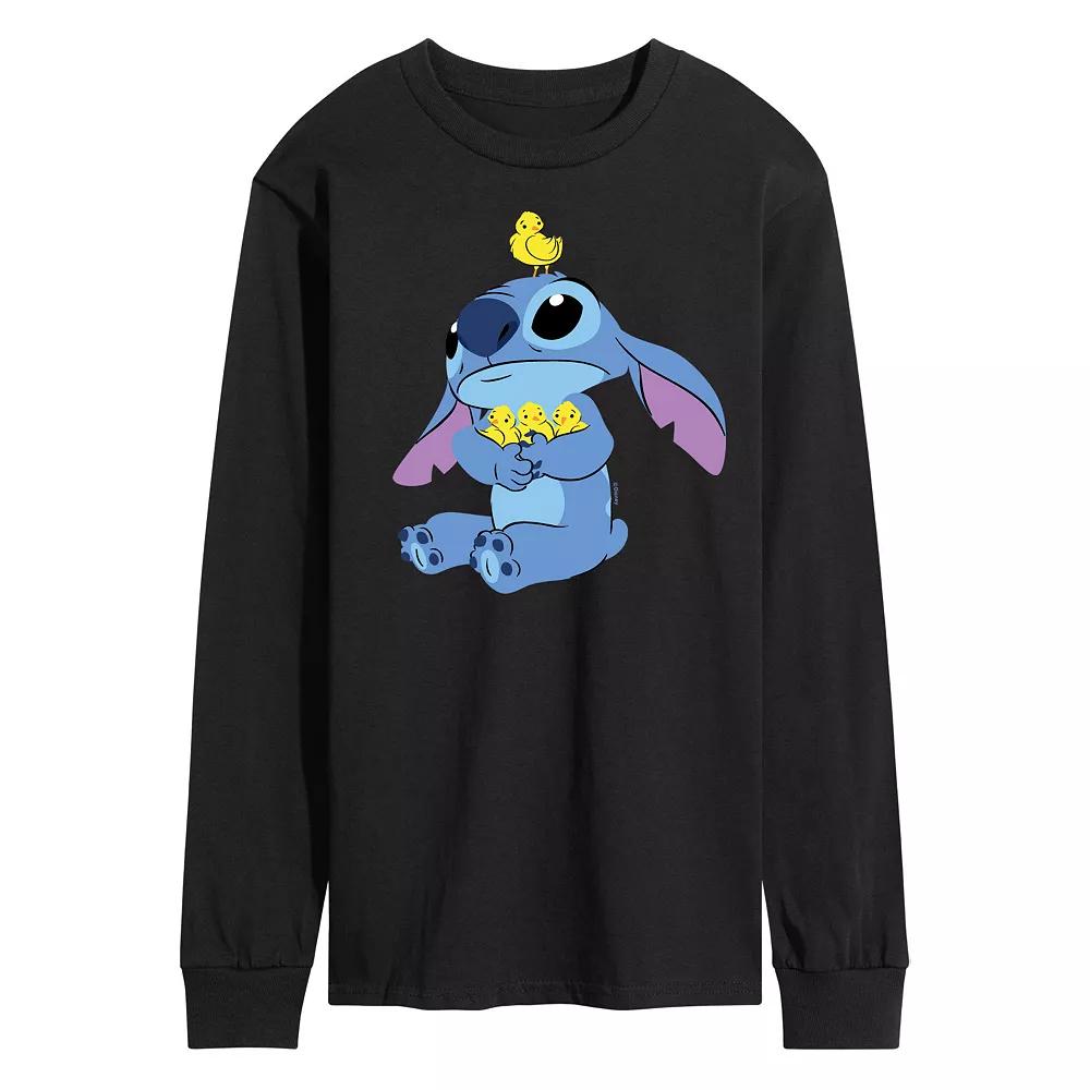Disney's Lilo & Stitch Men's Stitch & Chicks Long Sleeve Graphic Tee,  Product Image