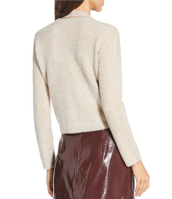 Gianni Bini Starlight Metallic Tinsel Long Sleeve Cardigan Sweater Tank Top Set Product Image