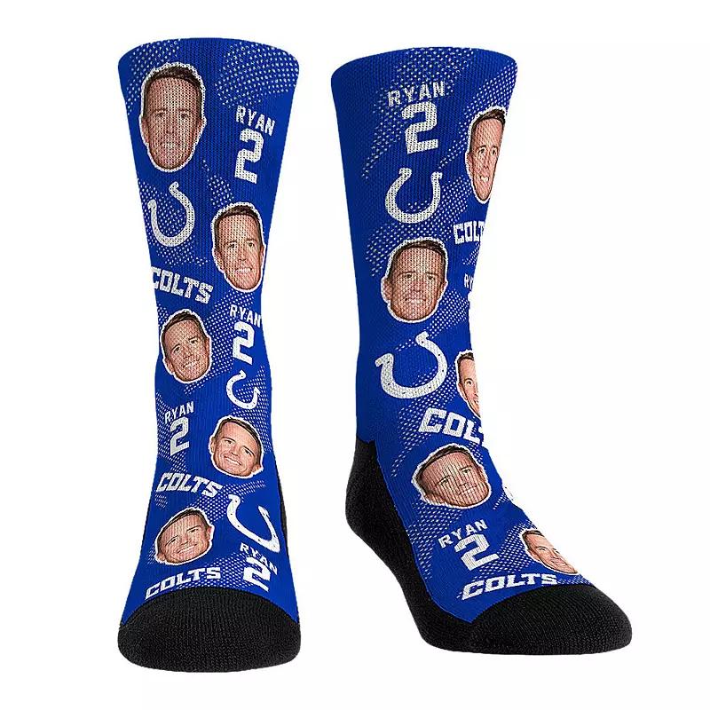 Men's Rock 'Em Socks Matt Ryan Indianapolis Colts Team Football Guy Crew Socks, Size: Large/XL Product Image